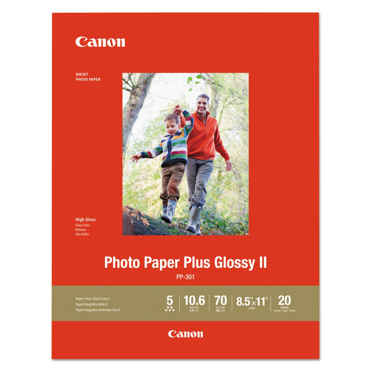 Papel Fotográfico Glossy II CanonInk 8.5x11 Pulgadas 20 Hojas