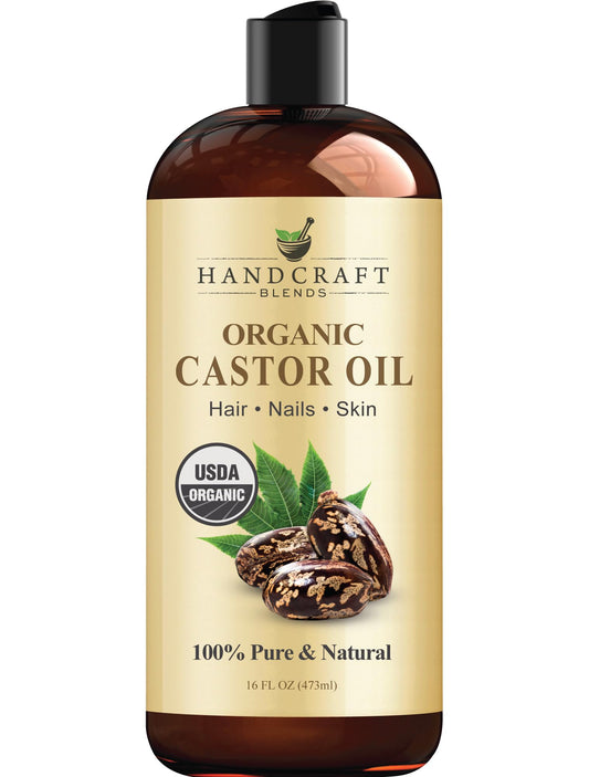 Aceite de Ricino Orgánico Puro 16 oz. para Nutrir Cabello y Piel - Oferta Especial - Productos Naturales de Belleza