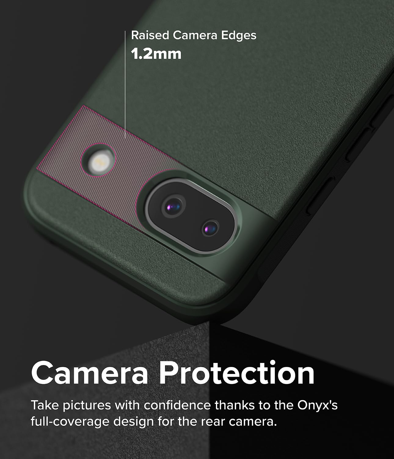 Funda TPU Antideslizante Ringke Onyx Dark Green Compatible con Google Pixel 8a Anti Huella Dactilar