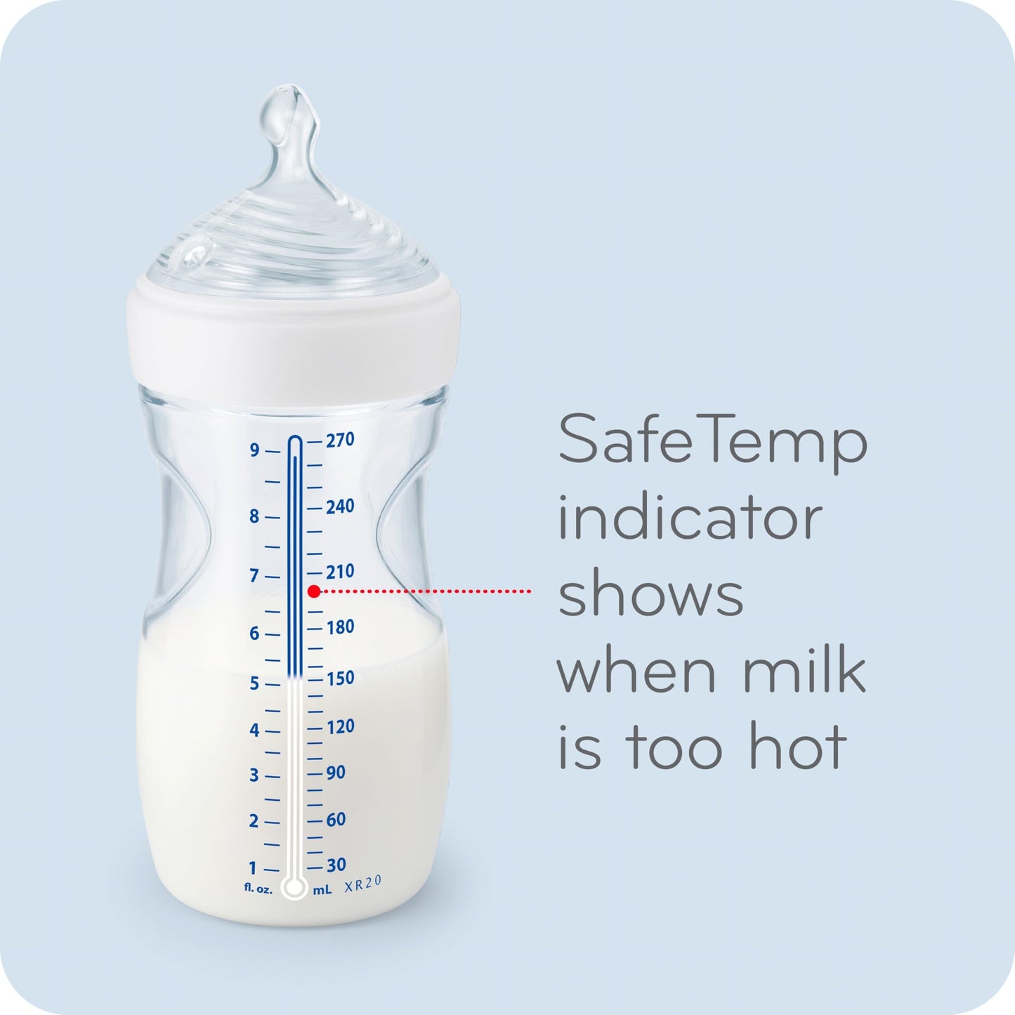 NUK Simply Natural Biberón con SafeTemp, 9 onzas, paquete de 3
