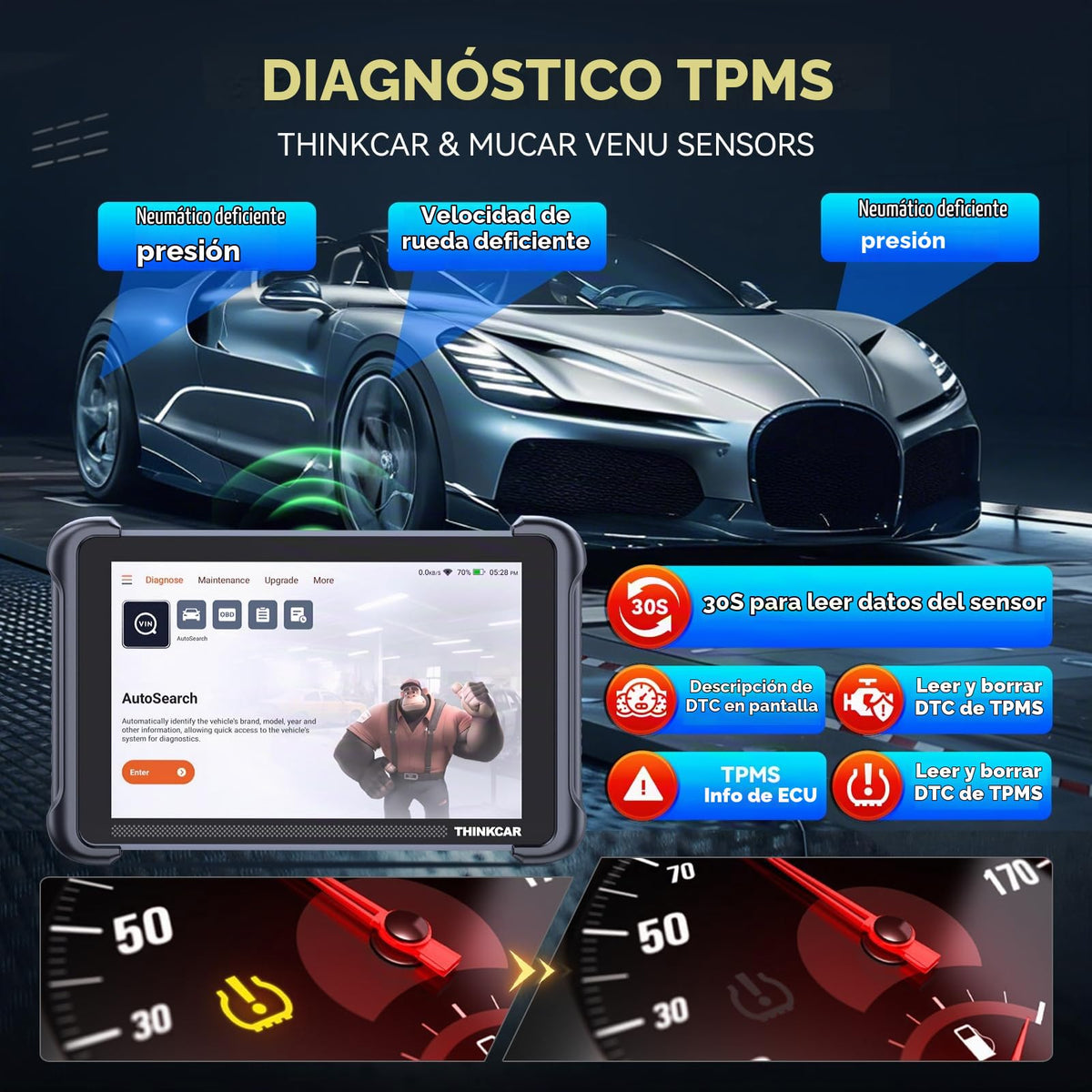 Herramienta de Diagnóstico THINKSCAN 689BT TPMS OBD2 Profesional