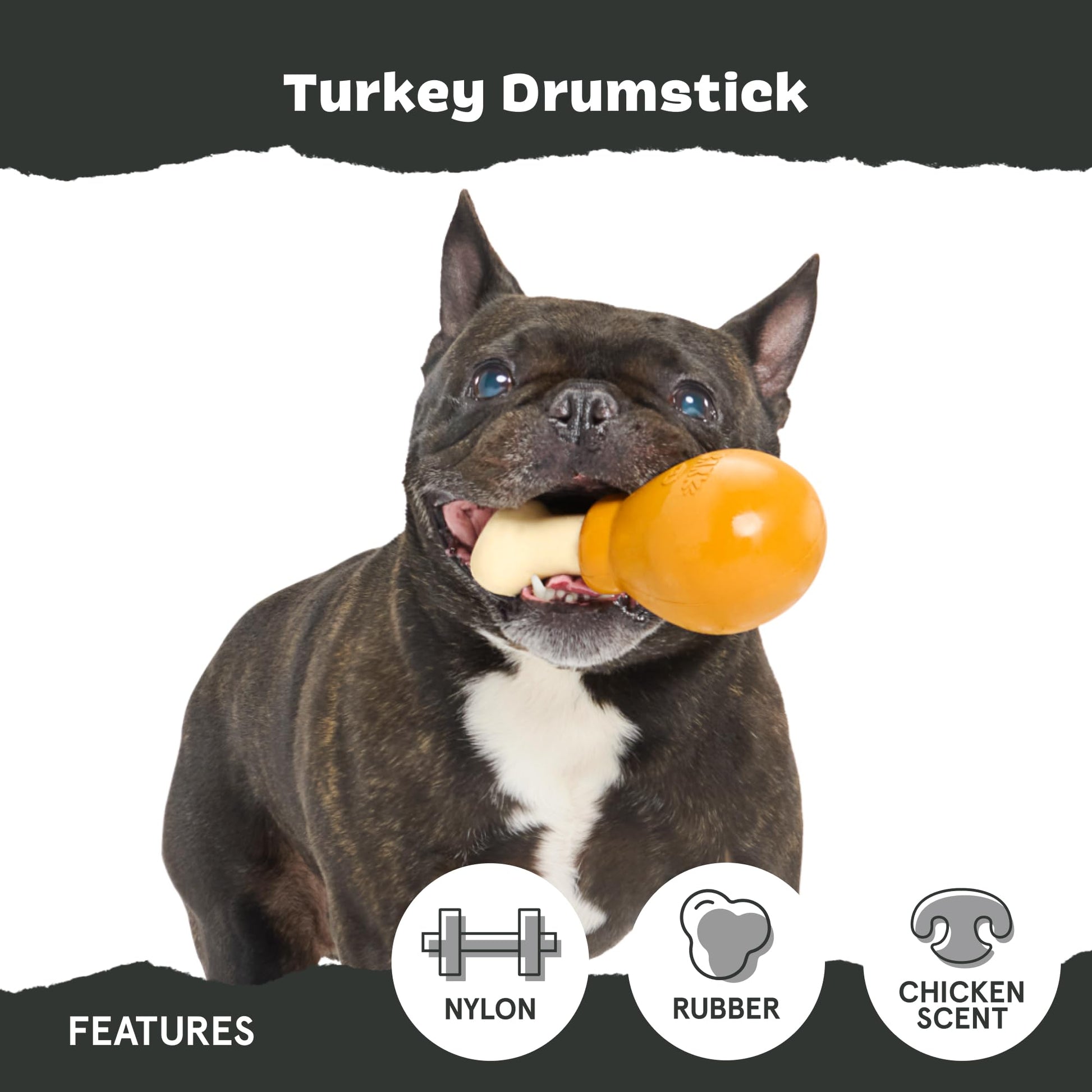 BarkBox Juguetes y masticables perfumados para perros con temática de alimentos, goma resistente y nailon súper masticador dispensador de golosinas, bolas y juguetes de dentición para perros y cachorros pequeños, medianos y grandes, baquetas para el día d
