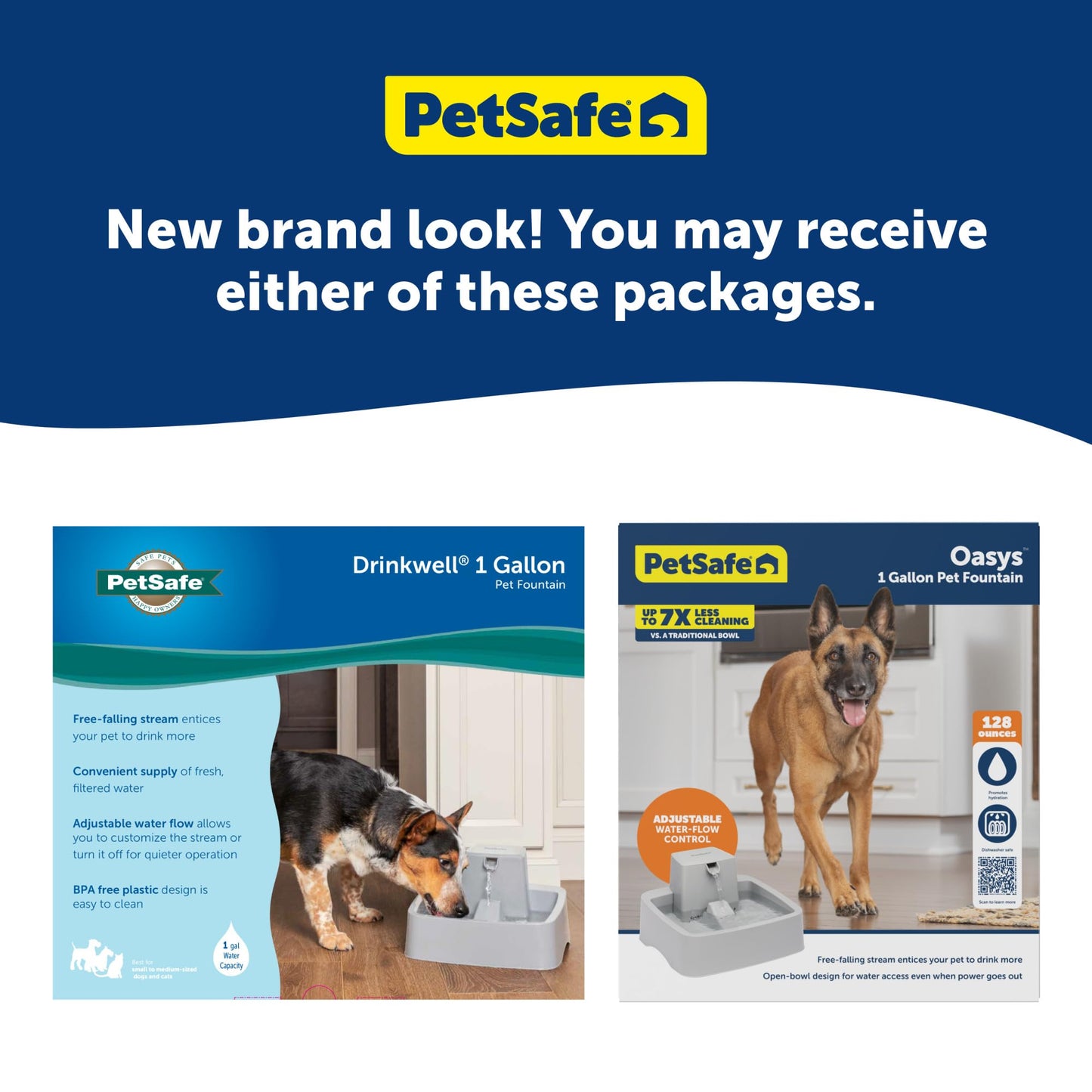 Fuente de Agua PetSafe Drinkwell Azul 1 Galón con Diseño Fácil de Limpiar y Filtro Incluido para Perros y Gatos Medianos