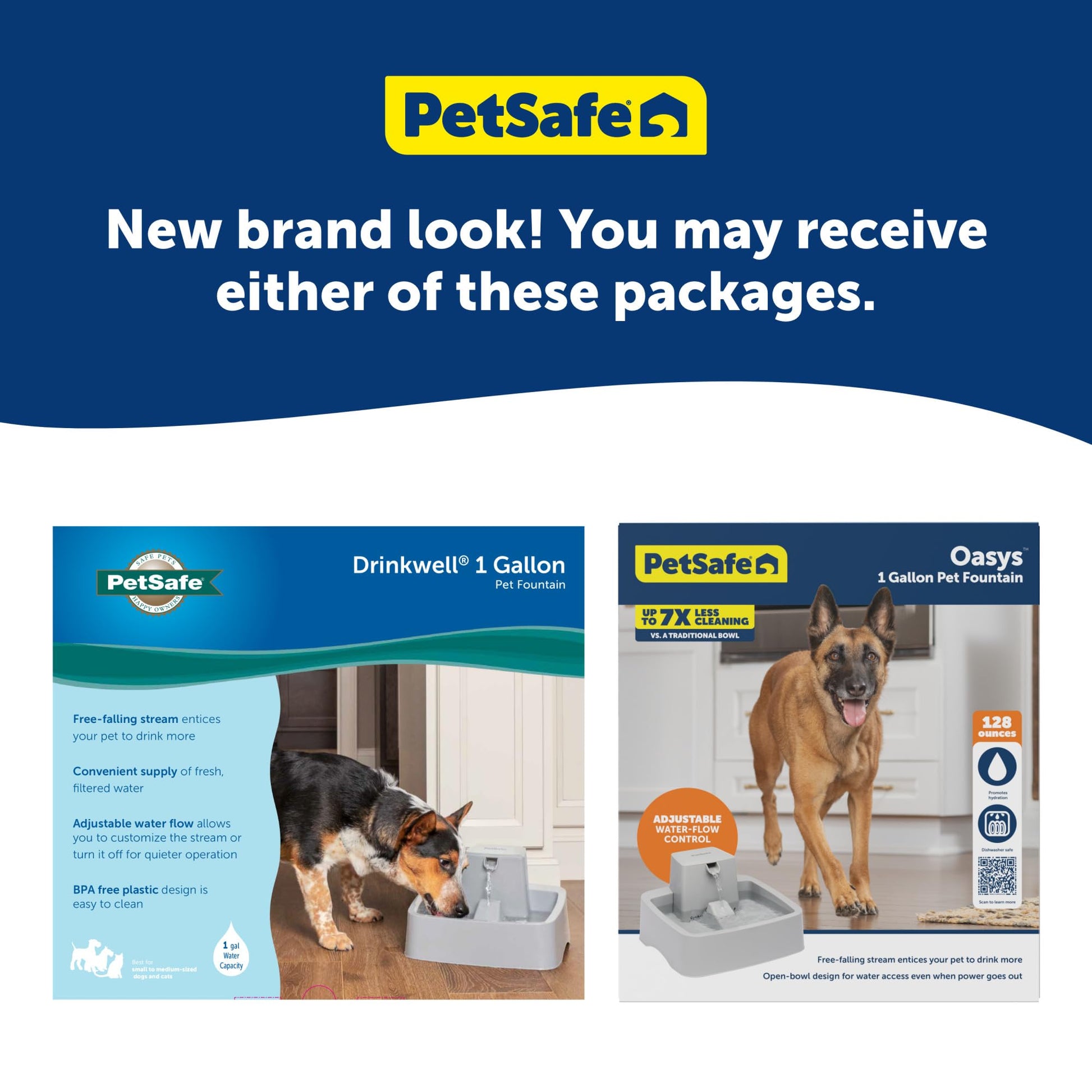 Fuente de Agua PetSafe Drinkwell Azul 1 Galón con Diseño Fácil de Limpiar y Filtro Incluido para Perros y Gatos Medianos