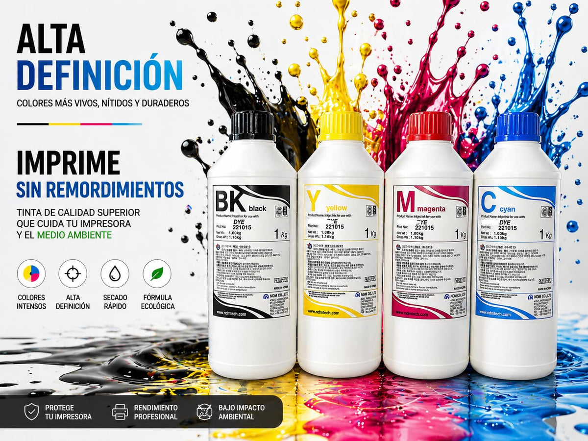 Tinta Dye Epson NDM Negro Cian Magenta Amarillo Calidad Premium Fotográfica