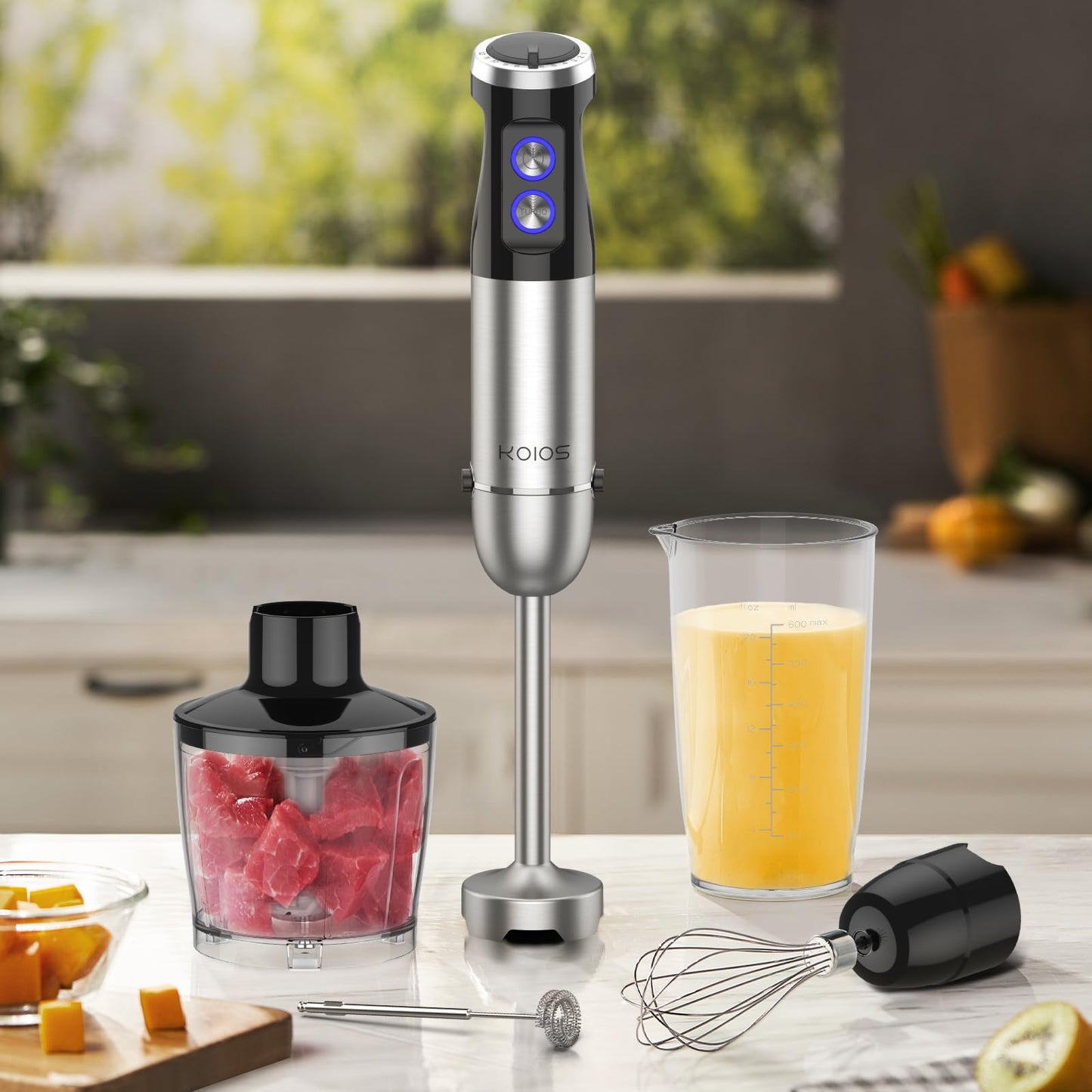 Batidora de Mano OXA Smart Potente 2 en 1 Negra con 6 Velocidades
