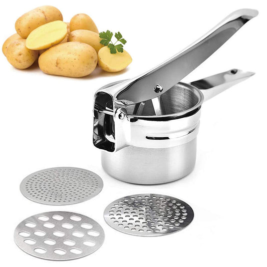 Rizador de Patatas Acero Inoxidable con 3 Discos Intercambiables