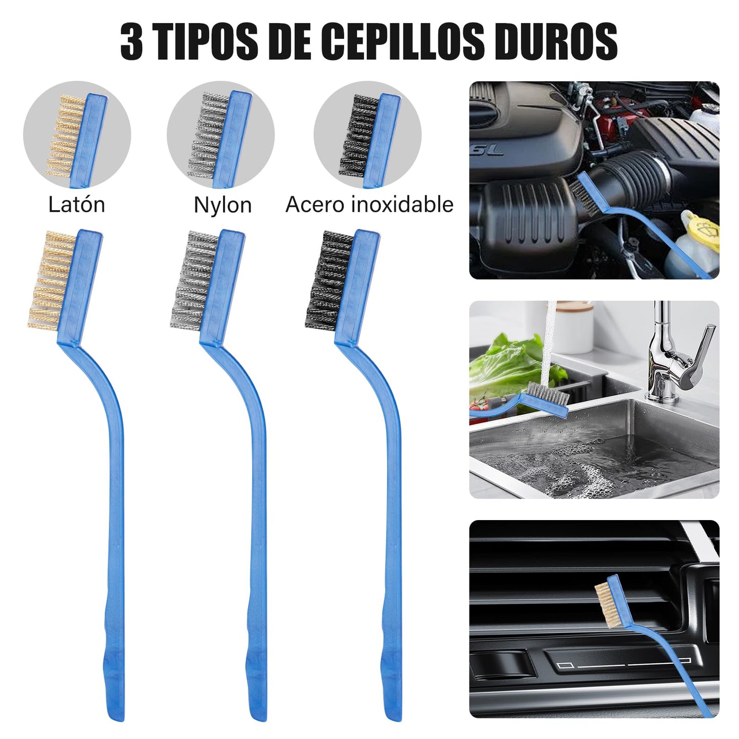 BLUEDREAMER Juego de cepillos de limpieza para coche de 26 piezas,Kit profesional para el cuidado del coche,Limpieza completa del coche,Adecuado para ruedas,Parabrisas,Interior,Asientos.