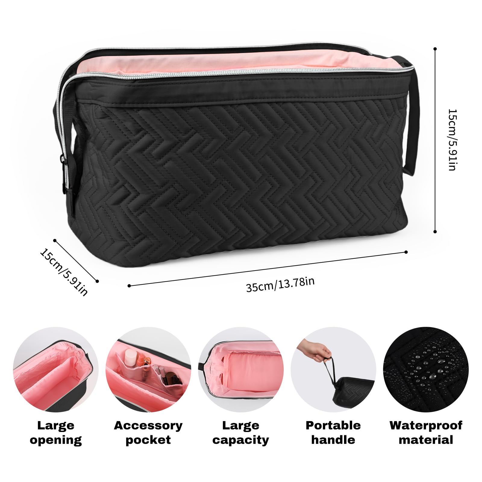 ASVEL Funda De Viaje, Compatible Con Dyson Airwrap/Shark Flexstyle, Hair Tools Bolsa De Viaje, impermeable, para Secadores De Pelo, Peines, Planchas De Pelo (Negro)