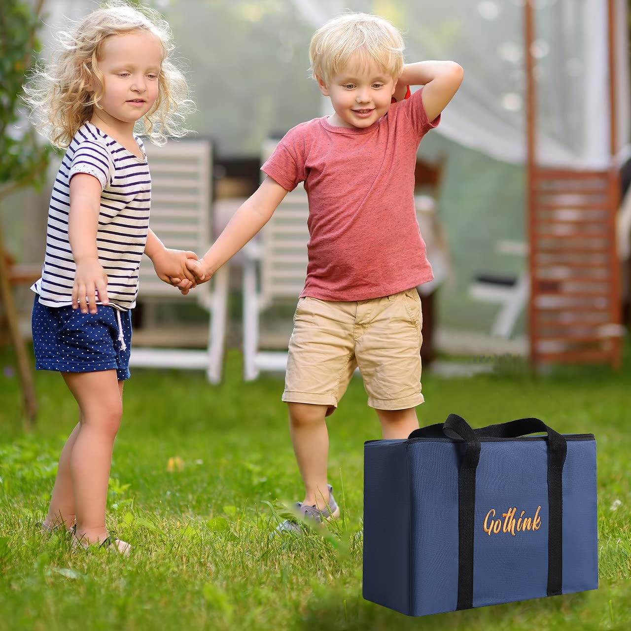 GOTHINK - Juego de juguetes de cuerda de guerra de 33 pies para niños, cuerda de fibra de yute natural suave con bandera roja para día de campo, juego de fiesta de cumpleaños/día festivo, juegos de