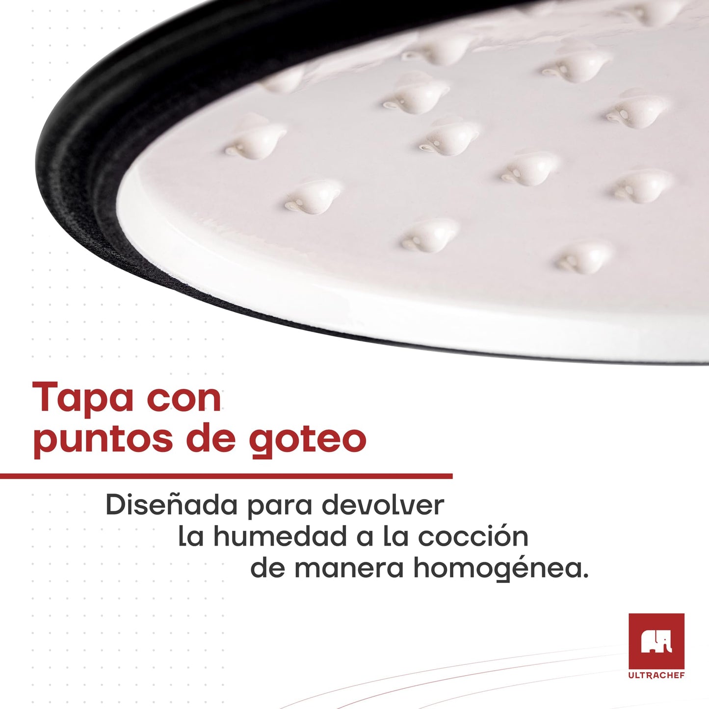 ULTRACHEF Olla de Hierro Fundido Esmaltado para Estufa y Horno | Horno Holandés Cubierto de Hierro Fundido | Dutch Oven | Redonda | Tamaño 24 cm, Capacidad 3.8 Litros, Rojo