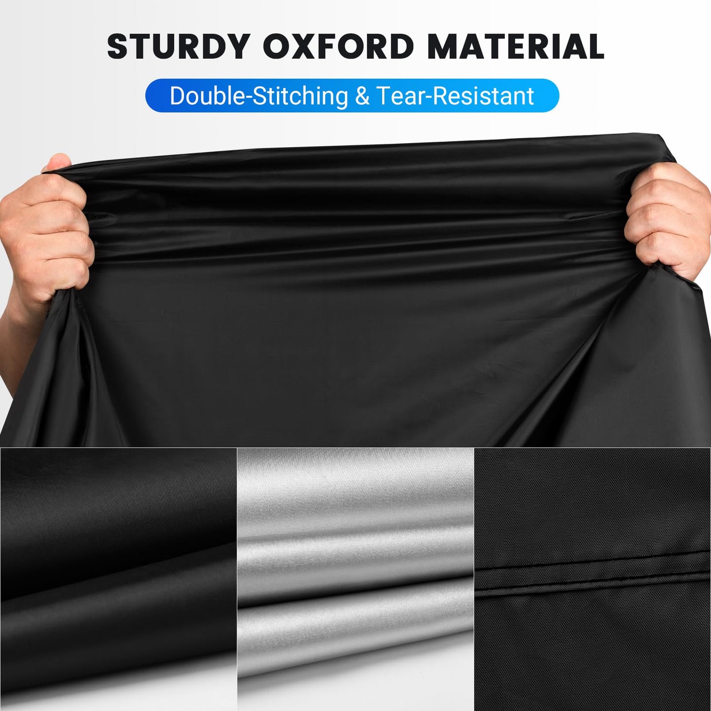 Funda para motocicleta Favoto con ajuste universal y 3 reflectores nocturnos, bolsa de transporte con agujero de bloqueo, resistente al viento, impermeable, a prueba de polvo, duradera, protección solar y al aire libre (295 centímetros de longitud).