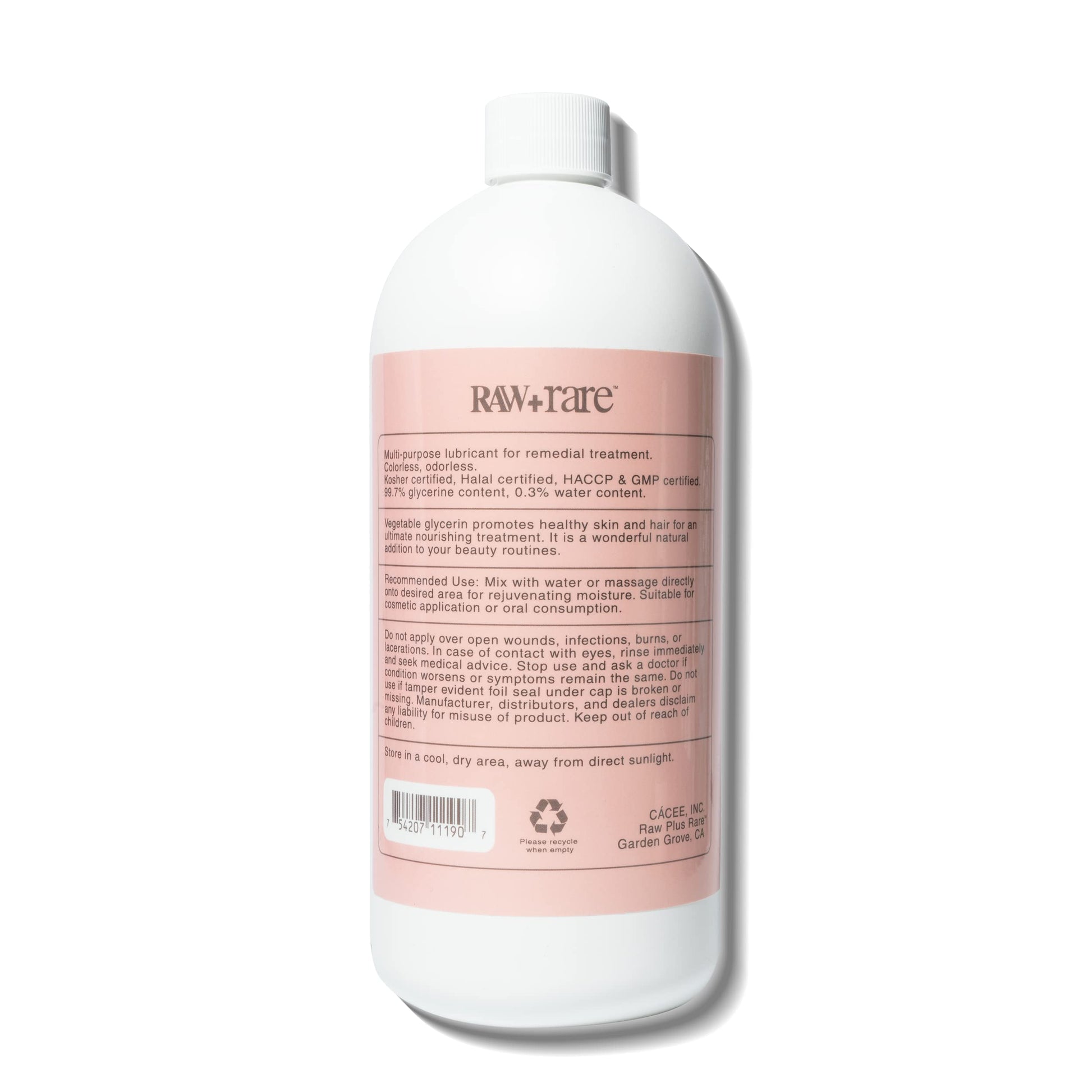 Glycerin Vegetable Quart, Food Grade Pharmaceutical USP Grade 99.7% Pure, Soap Base Oil, Natural Solution and Humectant for Cosmetics, Art Crafts, Kosher, Halal by Raw Plus Rare (32 fl oz)