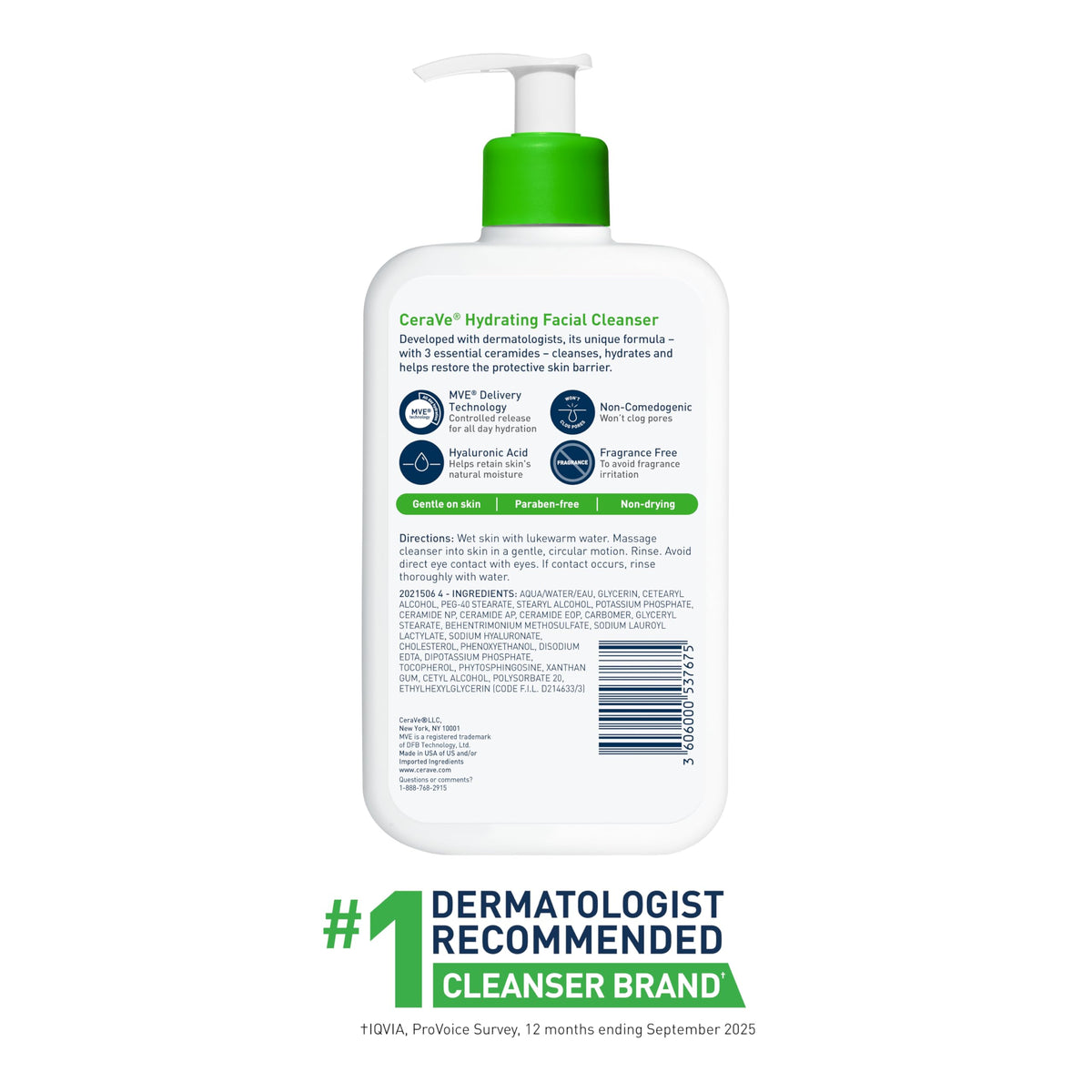 CeraVe - Limpiador hidratante, 16 onzas