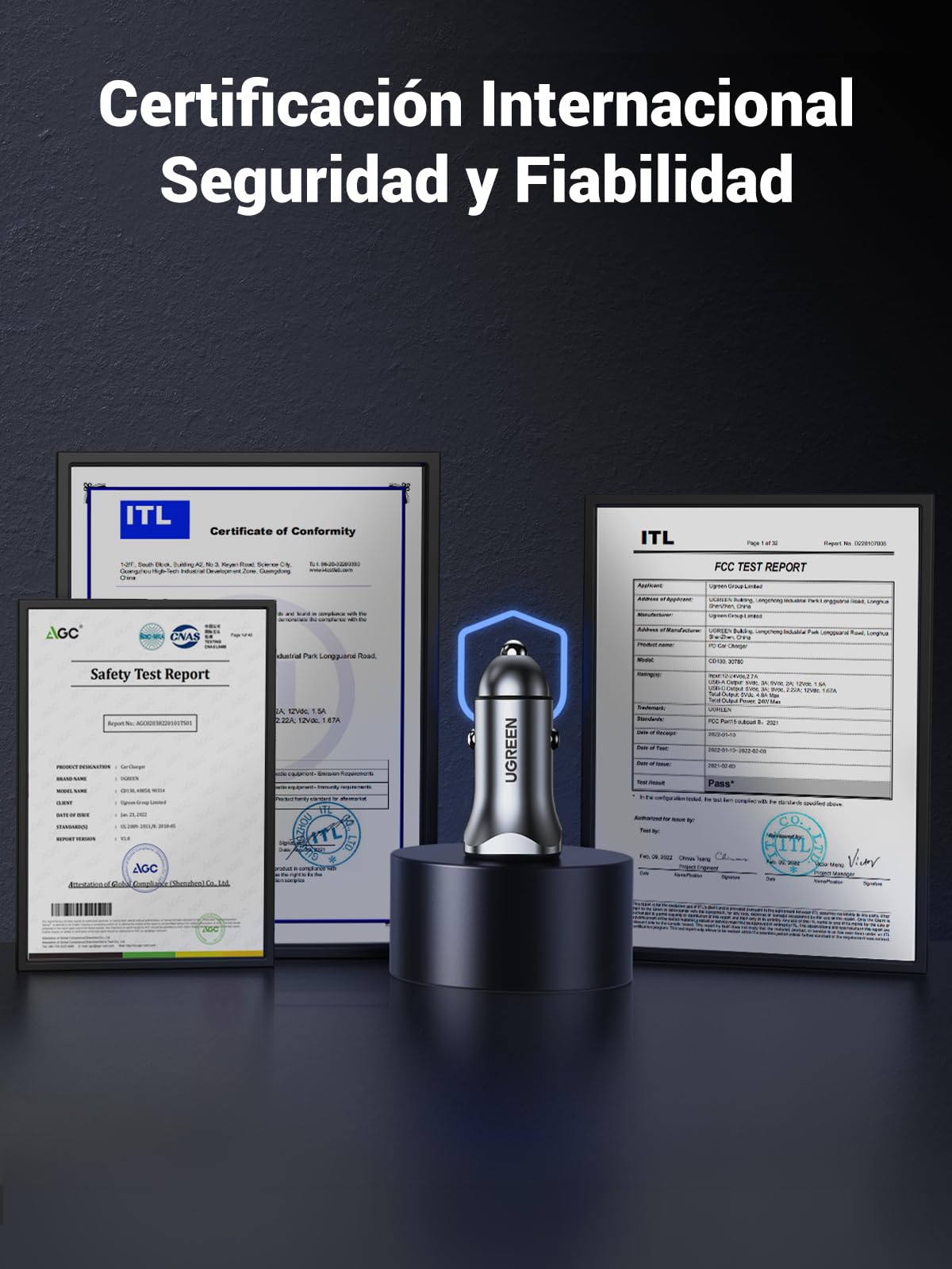 UGREEN Cargador Auto 24W, USB C Adaptador de Coche PD 20W y QC 18W, Quick Charge 3.0 con Enchufe Plegable, Compatible con iPhone 16/15/14/13/12, iPad, Galaxy S25/S24/S23/S22/Note 20, Pixel 9/8/7, LG
