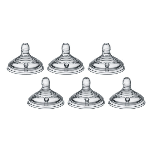Tetinas de Biberón Tommee Tippee Natural Start Rápido Flujo Parecido al Pecho Anticólico 6+ Meses Silicon Suave 6 Unidades