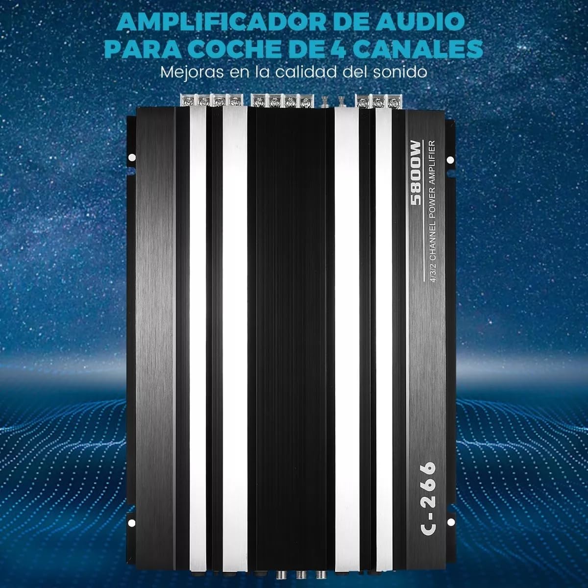 Amplificador de Poder D 5800w Audio 4 Canales para Auto