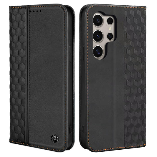 Auslbin Funda para Samsung Galaxy S25 Ultra 5G 6.8, Flip Funda, Protectora PU Anticaída Samsung S25 Ultra/SM-S938B/DS Funda, Adsorción Magnética Paquete de Tarjetas Móviles, Negro