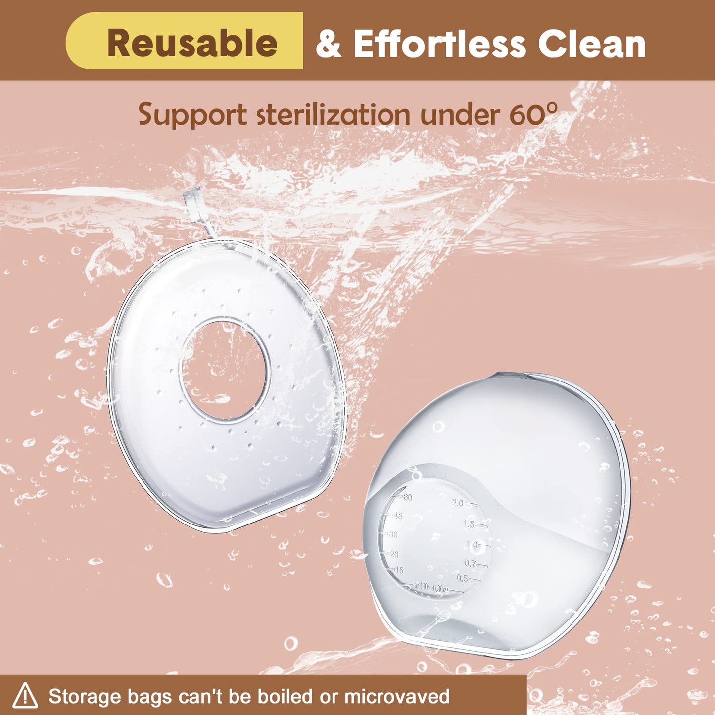 Lictin Recolector de Leche Materna - 2 Conchas Recolectoras para Lactancia, Pezoneras para Lactancia, Protectores Reutilizables para Pezones de Lactancia, con 20 Bolsa para Leche Materna