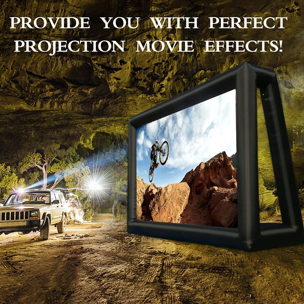 CZGBRO - visualización de cine inflable para exteriores, visualización de proyector de 25 pies