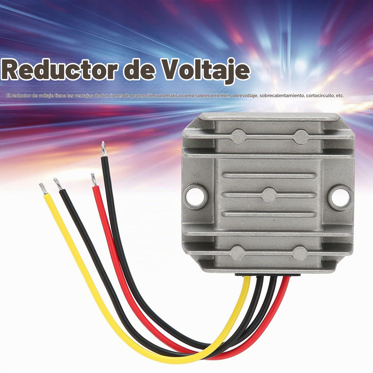 Convertidor Reductor CC a CC Tissting 36V 48V a 24V 5A 120W IP67 con Protección Automática para Pantallas LED y Ventiladores en Vehículos