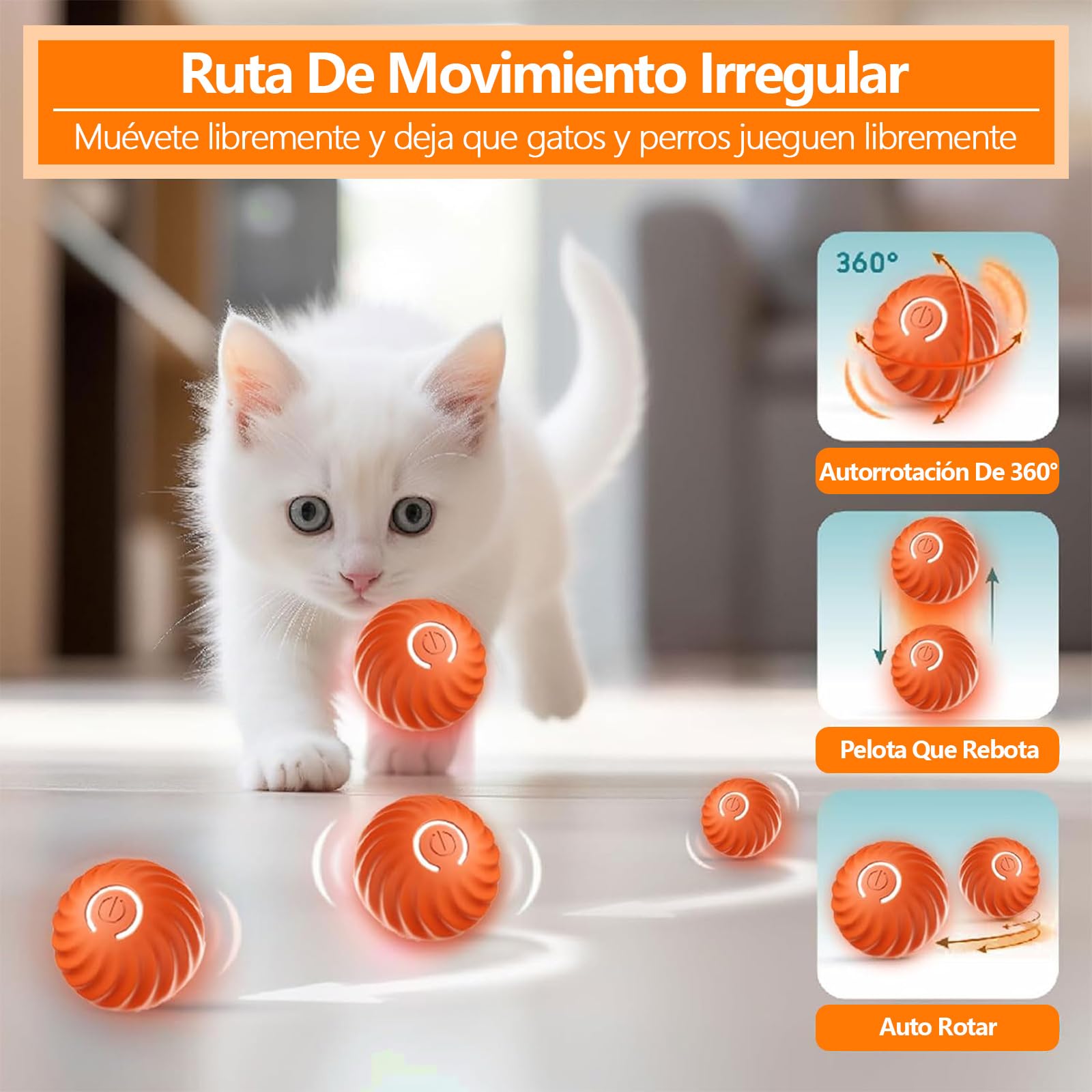 Pelota Interactiva UIOERGF Inteligente para Perros Pequeños y Gatos