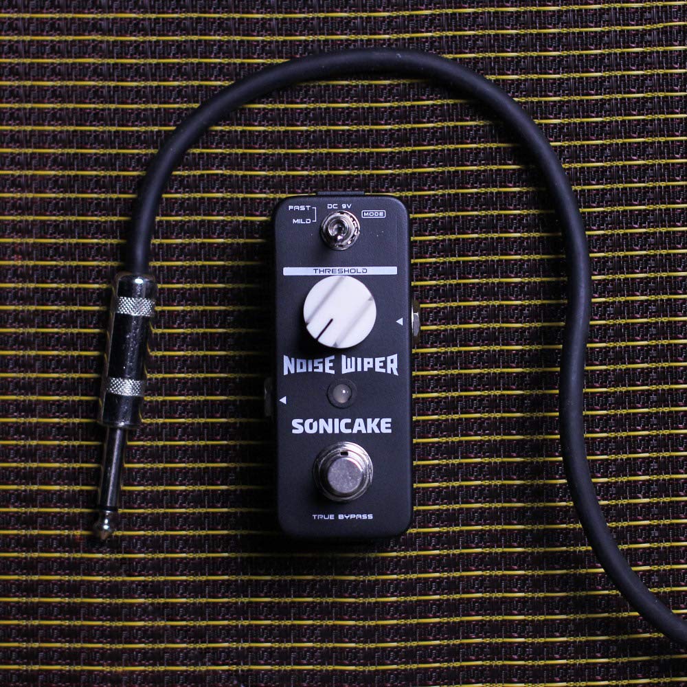 SONICAKE - Pedal de efectos de puerta de ruido, supresor de pedal de guitarra, limpiaparabrisas, pedal de efectos de guitarra, 2 modos de derivación real