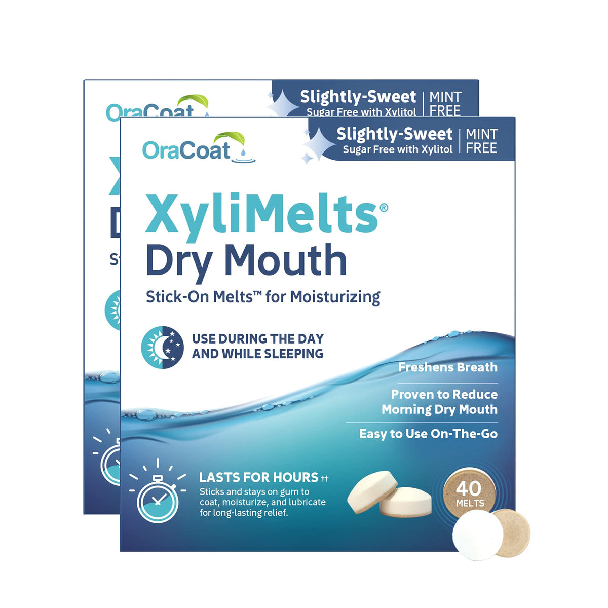 Discos OraCoat XyliMelts para Alivio de Boca Seca Sin Menta Dulce Suave