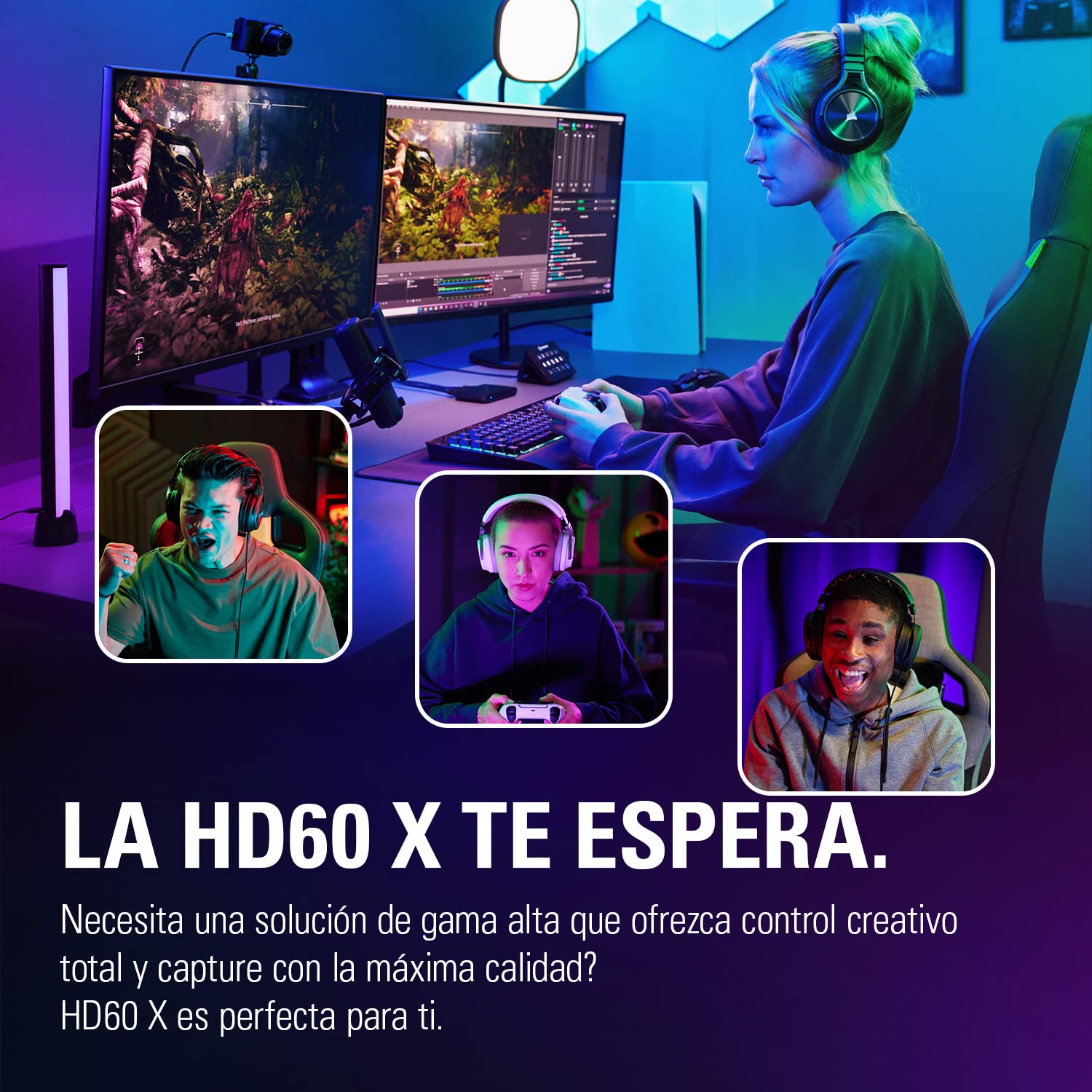 Elgato HD60 X - Haz Streaming y graba a 1080p60 HDR10 o 4K30 con latencia ultrabaja en PS5|Pro, PS4|Pro, Xbox Series X|S, Xbox One X|S, Nintendo Switch 2, en OBS y Otros, Funciona con PC y Mac