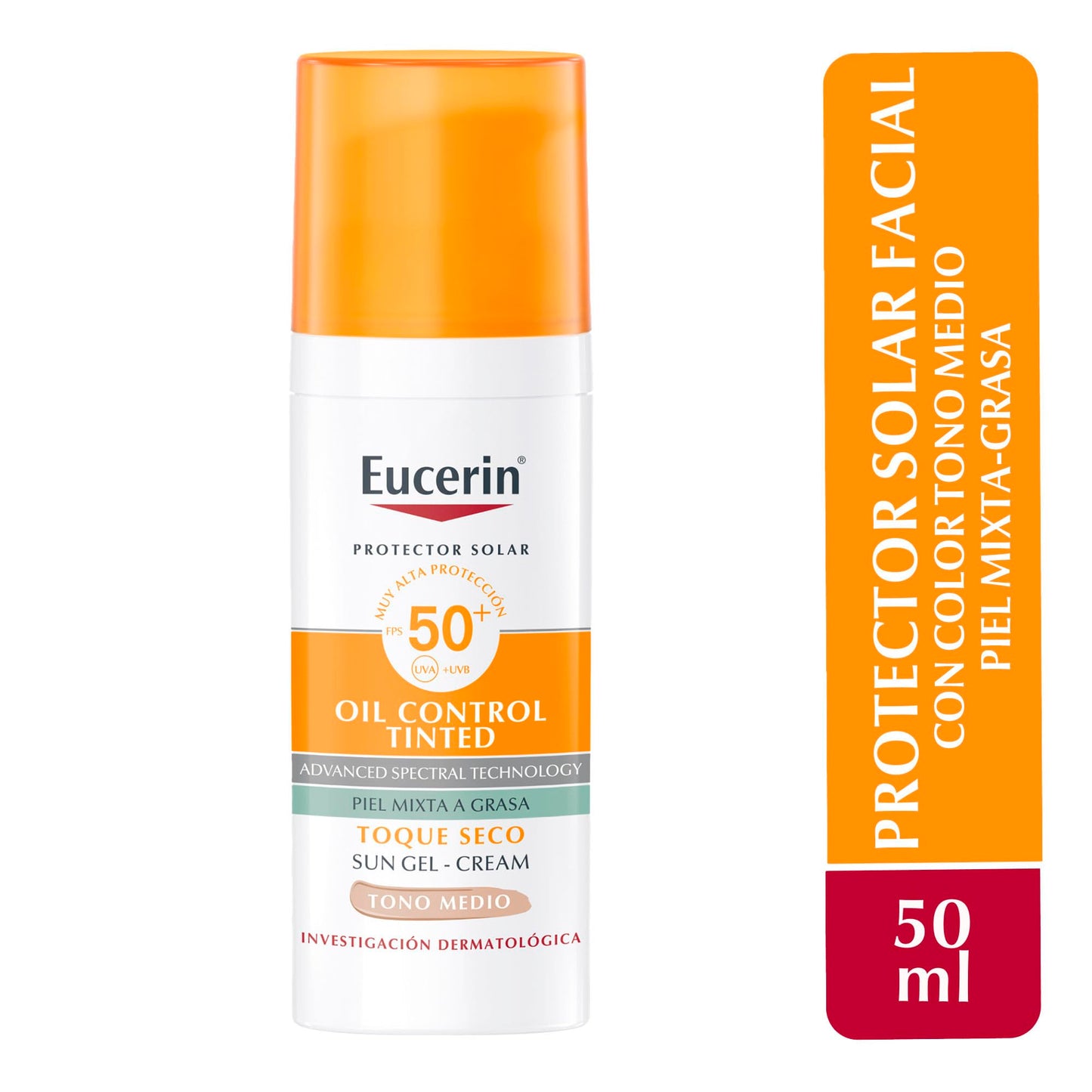 Protector Solar Facial Eucerin Tono Medio Control de Brillo Efecto Mate