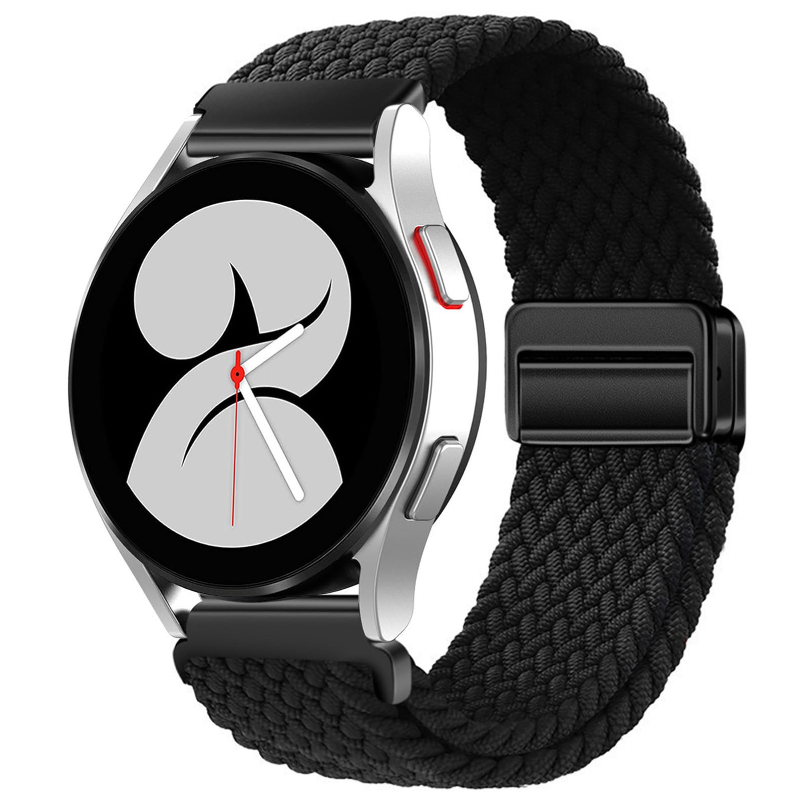 Correa Trenzada Magnética Compatible con Samsung Galaxy Watch 7/FE/6/5/4 de 40mm 44mm, Galaxy Watch Active 2, Gear Sport, Galaxy Watch 6 4 Classic, Correa Elástica de Nailon de 20mm