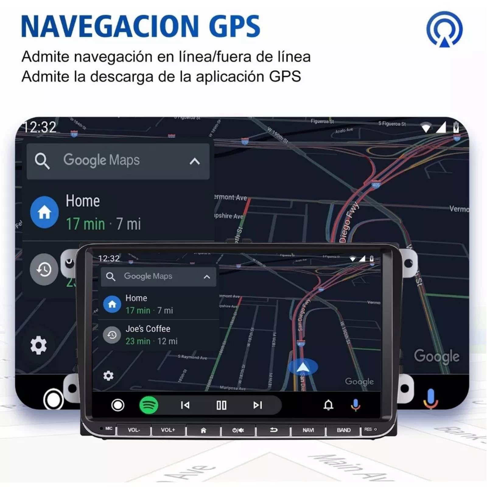 FINYQBET Autoestereos para Carro de 9.1 Pulgadas de de Android 11 de W7060,2+32 Estéreo para Pantalla Carplay para Auto con Android Auto,Mirrorlink,GPS,Control de Volante,RAC y más