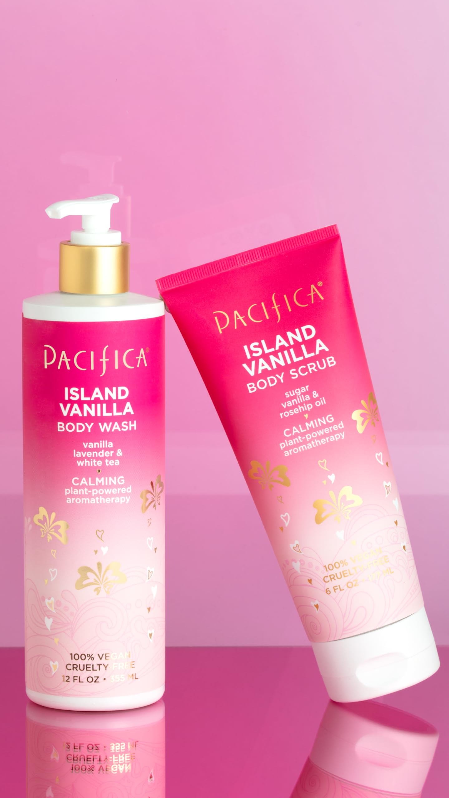 Exfoliante Corporal Pacifica Island Vanilla Rosa con Azúcar y Aceite de Rosa Mosqueta, Vegano y Libre de Parabenos