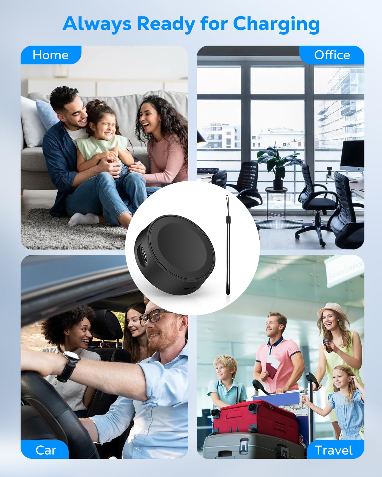 MoKo Magnetic Charger Adapter for Samsung Galaxy Watch 8/Ultra/7/6/5/4/3/FE/Active 2/1, Portable Wireless Charging Cradle with USB C Port, Only Charger Dock
