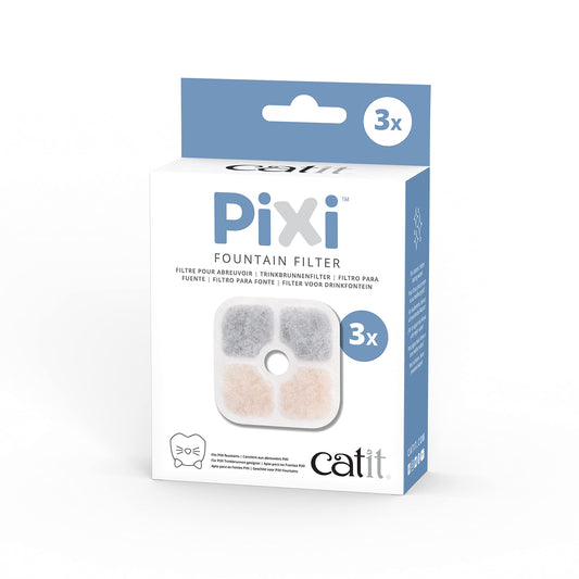 Catit PIXI - Filtro de Fuente de Agua para Gatos, Repuesto de Triple acción, Paquete de 3
