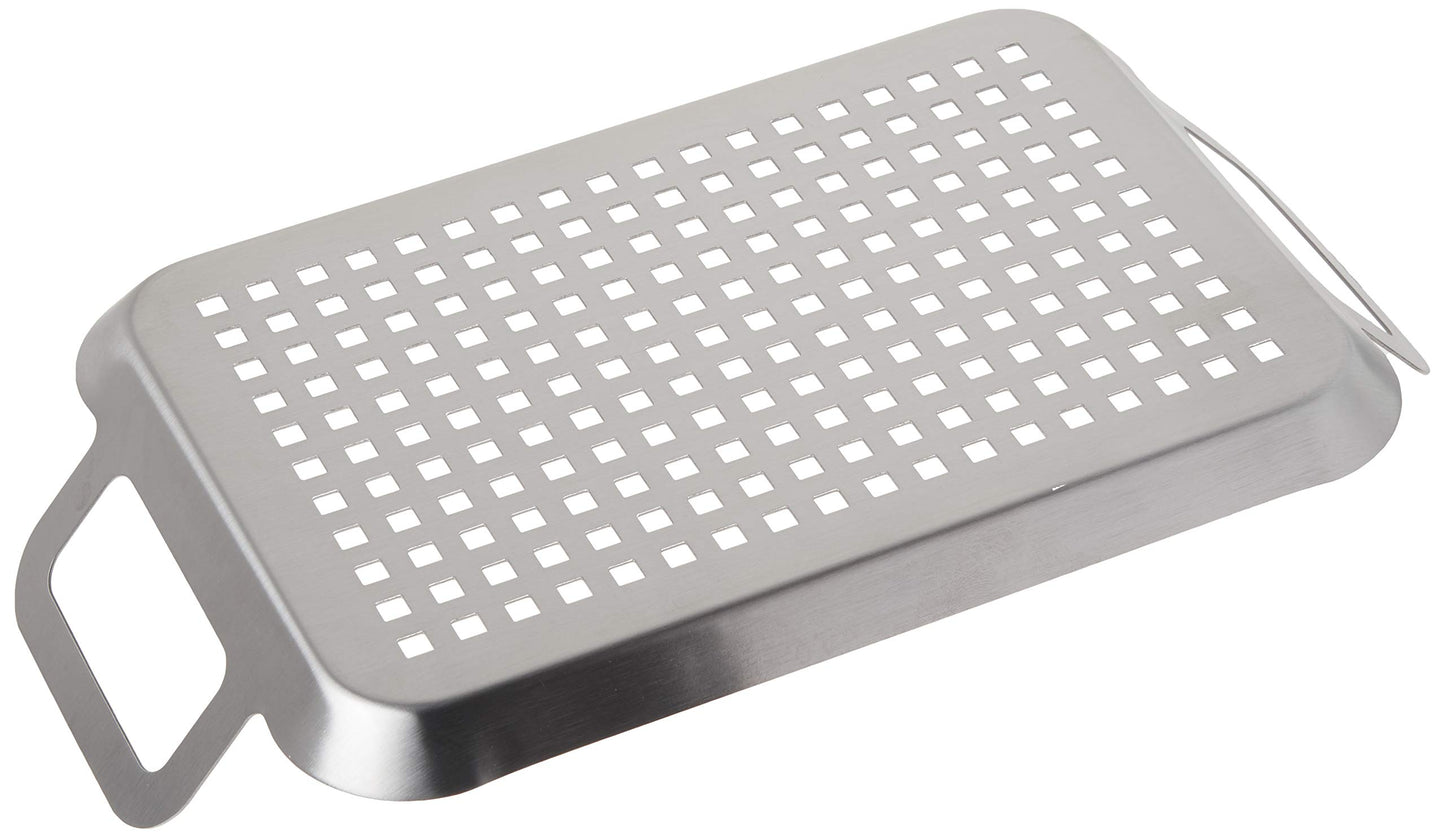 Sartén de TableCraft de acero inoxidable 13.5 pulgadas con asas para Barbacoas y Parrillas