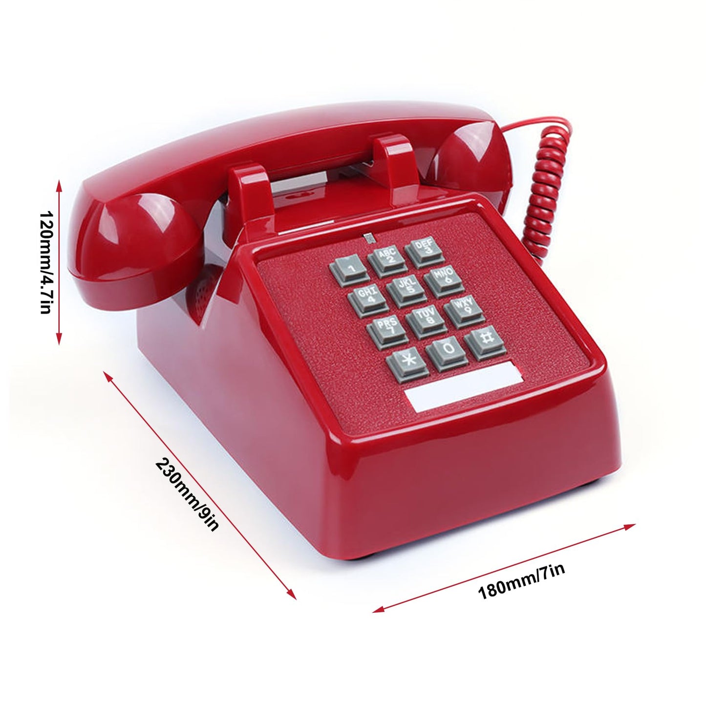Benotek - Teléfono de línea fija para el hogar, retro, amplificado, teléfono de escritorio con cable de una sola línea con timbre extrafuerte, teléfono de línea fija para el hogar, teléfonos de moda