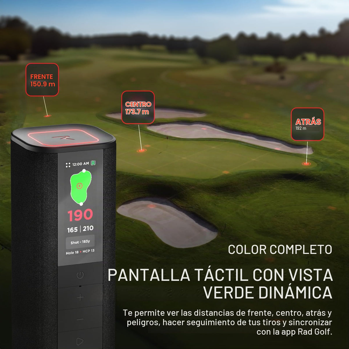 Altavoz GPS Sound Pro Golf Negro con Puntuación de Voz y Carrito de Golf Magnético