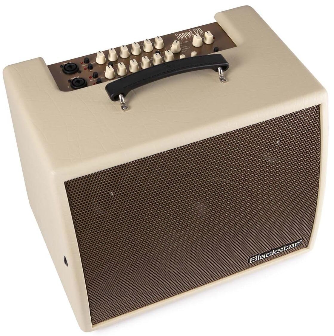 Blackstar Sonnet - Amplificador Combinado de Guitarra acústica de 120 – 120 vatios 1 x 8 Pulgadas con 4 reverberaciones y Soporte inclinable, Color Rubio