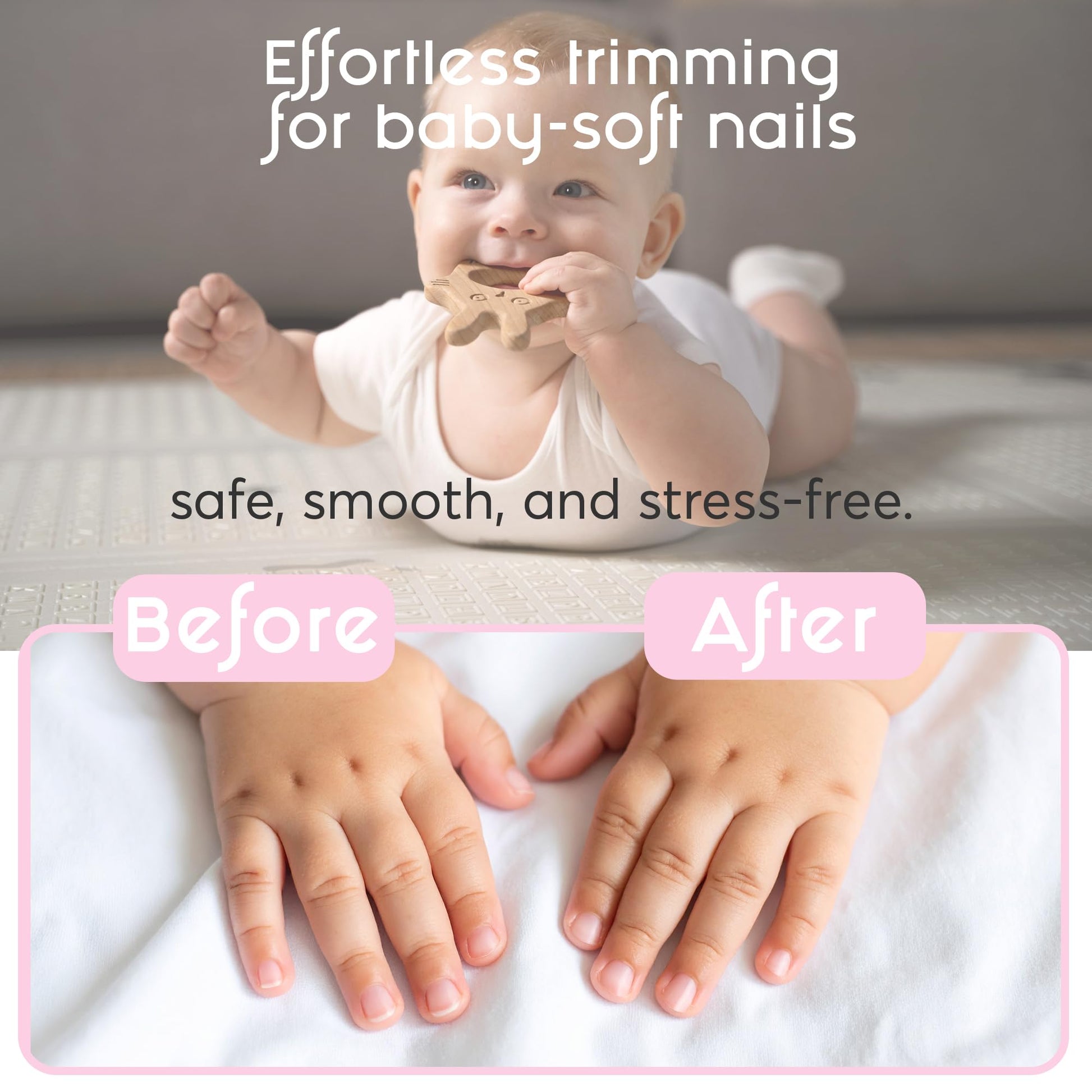 Elan Baby Cortauñas eléctrico, lima de uñas para bebés, segura y fácil de usar para recién nacidos, bebés y niños pequeños, 6 cabezales de pulido, cuidado suave de las uñas.