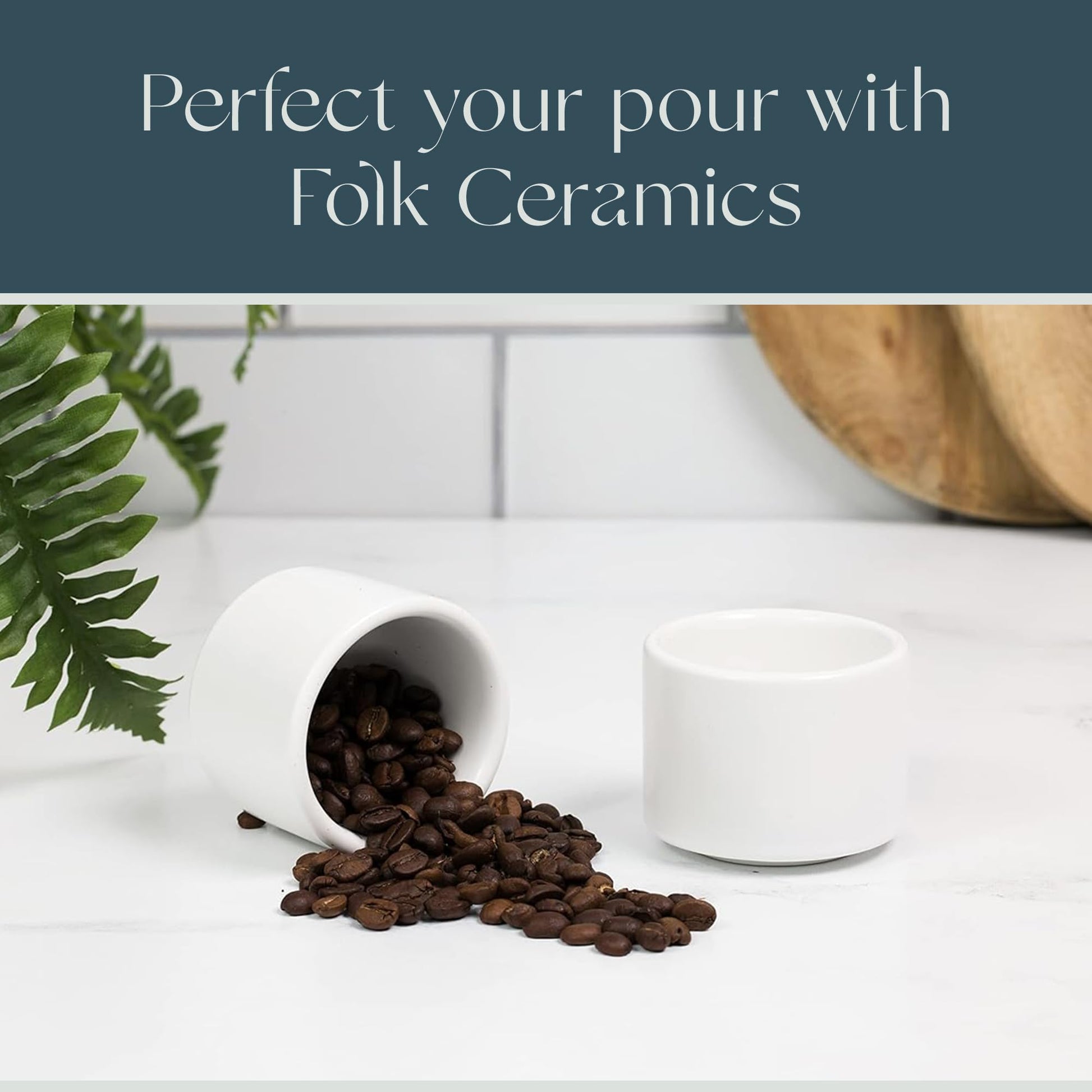 Folk Ceramics Leonard Tazas de café expreso de cerámica | Modernas tazas apilables demitasse para espresso, paredes gruesas, sin mango, duraderas, aptas para lavaplatos y microondas, juego de 2, 3