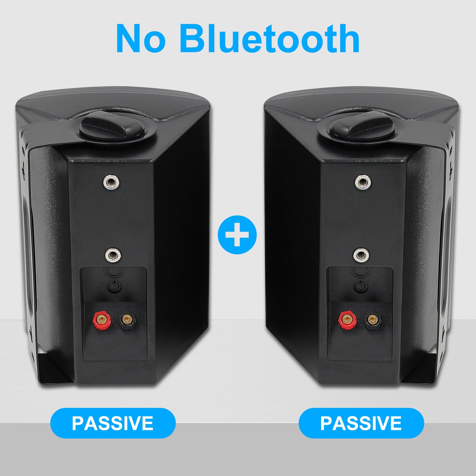 Herdio Altavoces 4 Pulgadas para Interiores y Exteriores, Resistentes al Agua, para terraza, Montaje en Pared, Altavoces, Negro