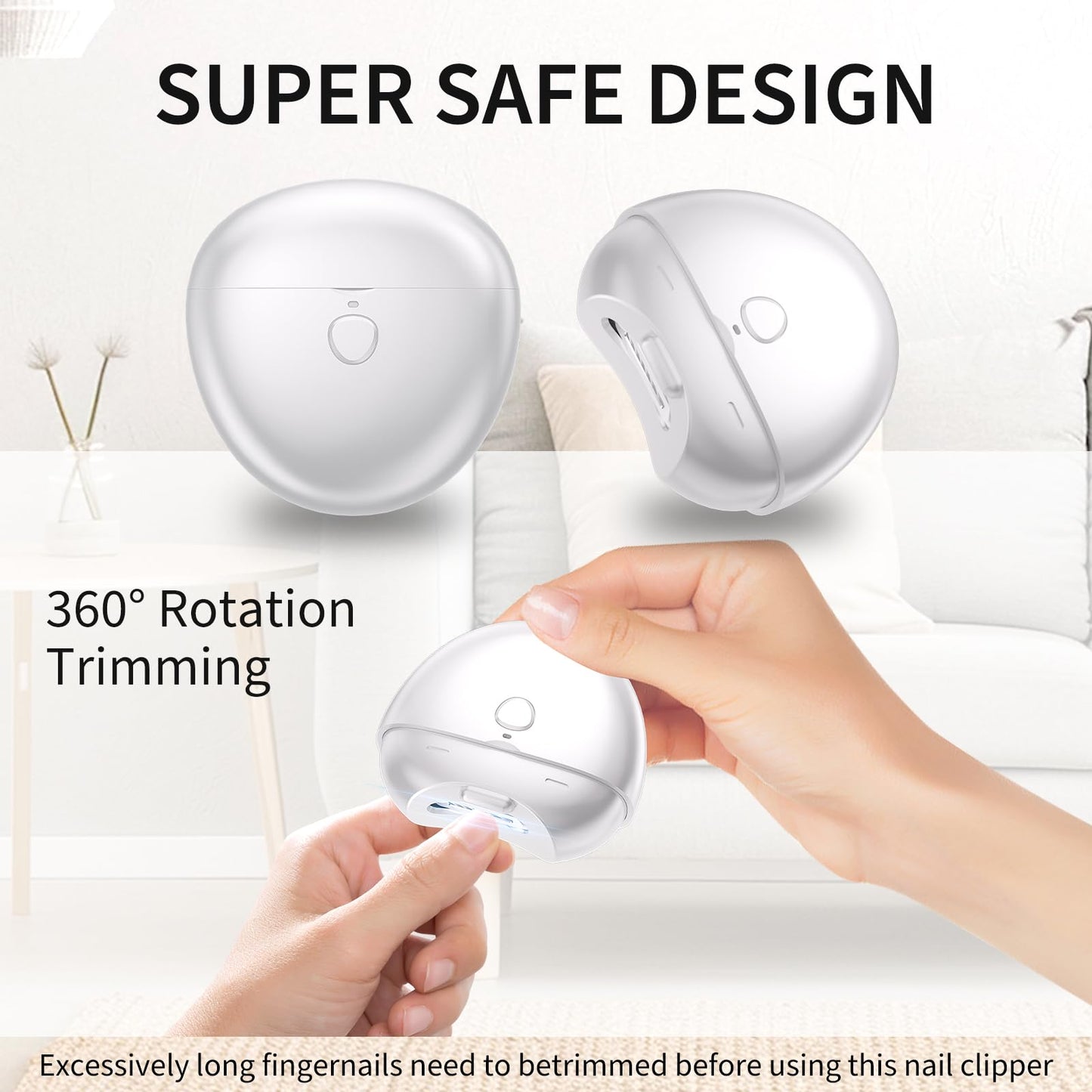 Cortaúñas automático para bebé, cortaúñas eléctricas con luz LED y 2 velocidades 2026 mejorado, recargable, con clip de almacenamiento, seguro para personas mayores
