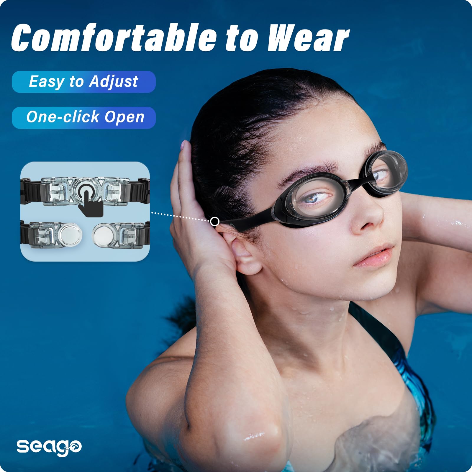 Gafas de natación, 2 unidades, gafas de natación, antivaho, protección UV, para adultos, hombres, mujeres, jóvenes, sin fugas, lente plana, visión clara, 3 tamaños de puente nasal