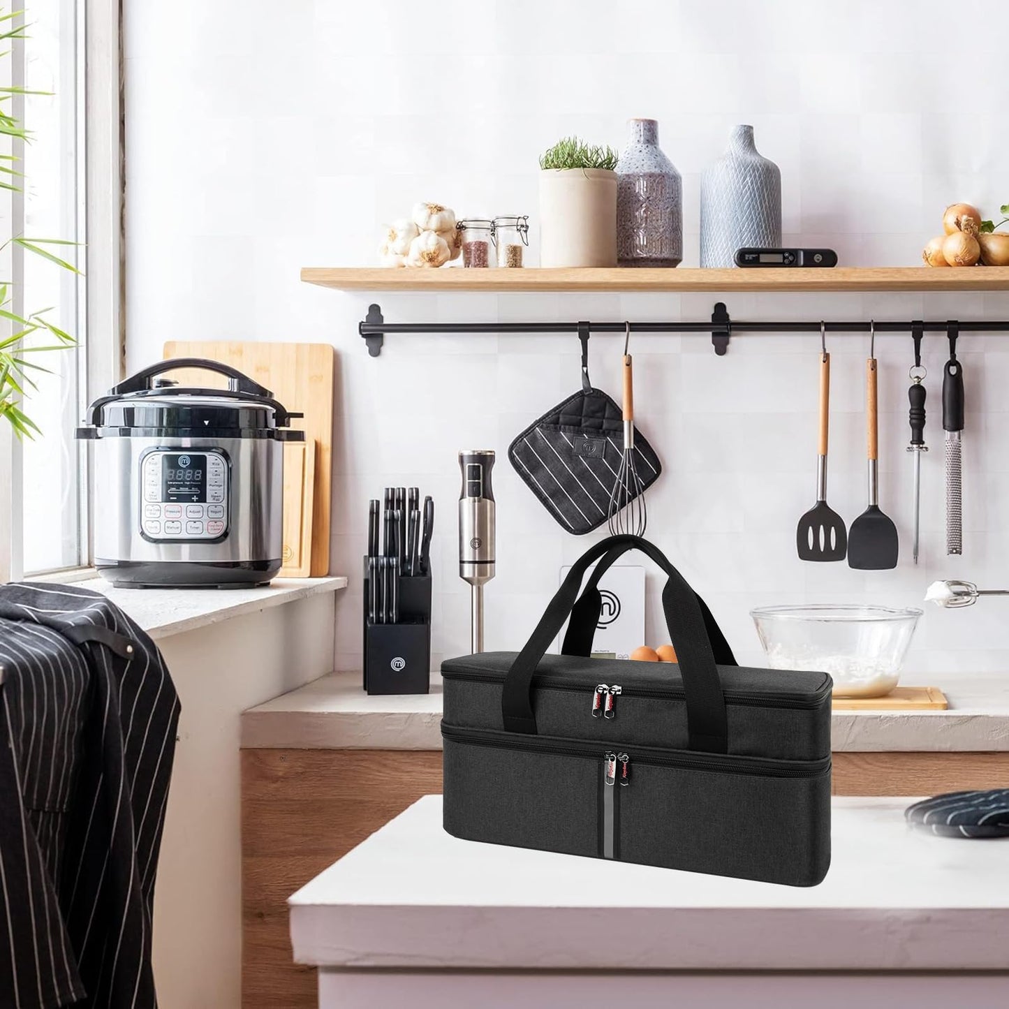 Bolsa de Almacenamiento Kingshion Gris Oscuro para Licuadora de Mano
