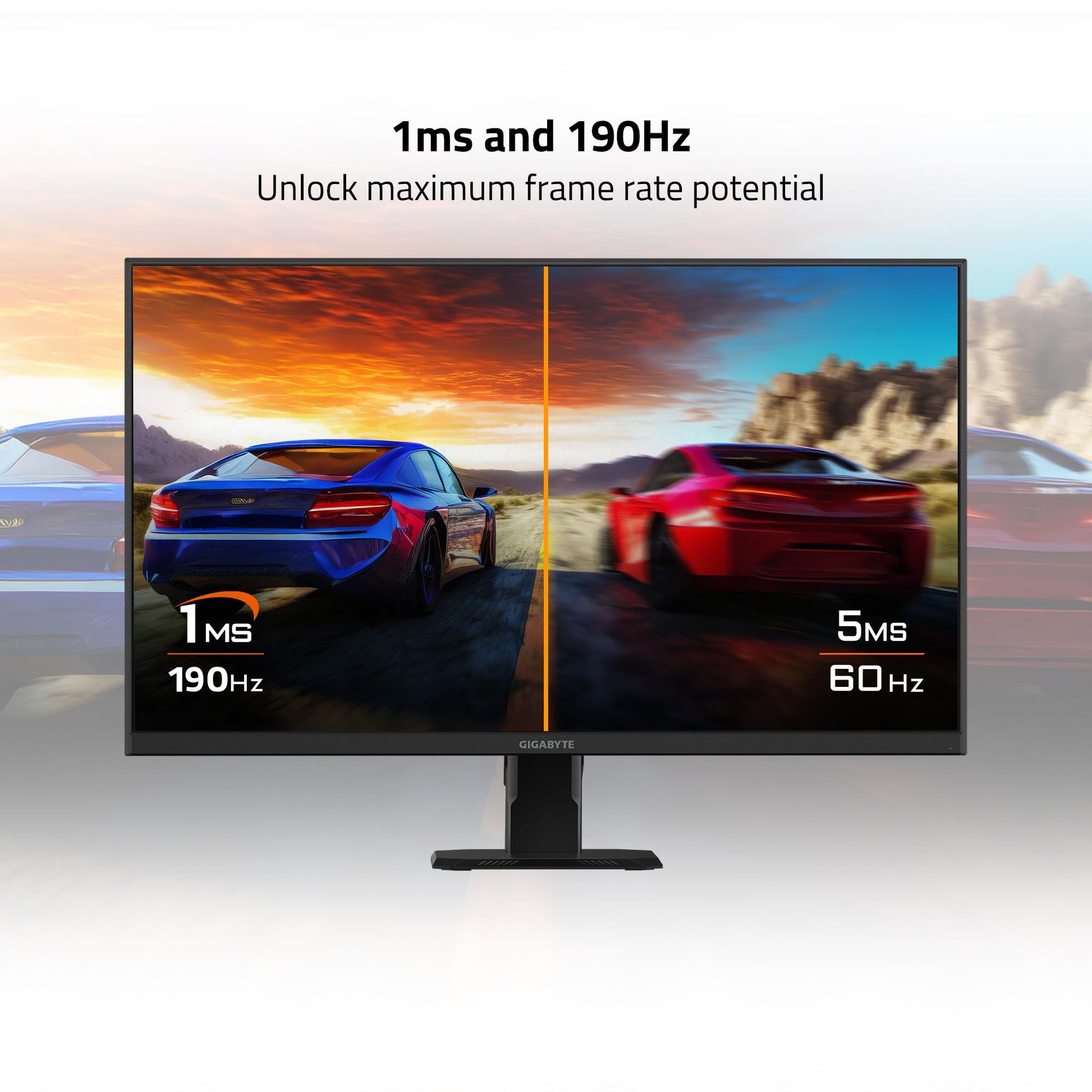 GIGABYTE Monitor GS27FA LED 27 Pulgadas, 1920x1080 Full HD, 180Hz, 1ms, DP/HDMI, Negro