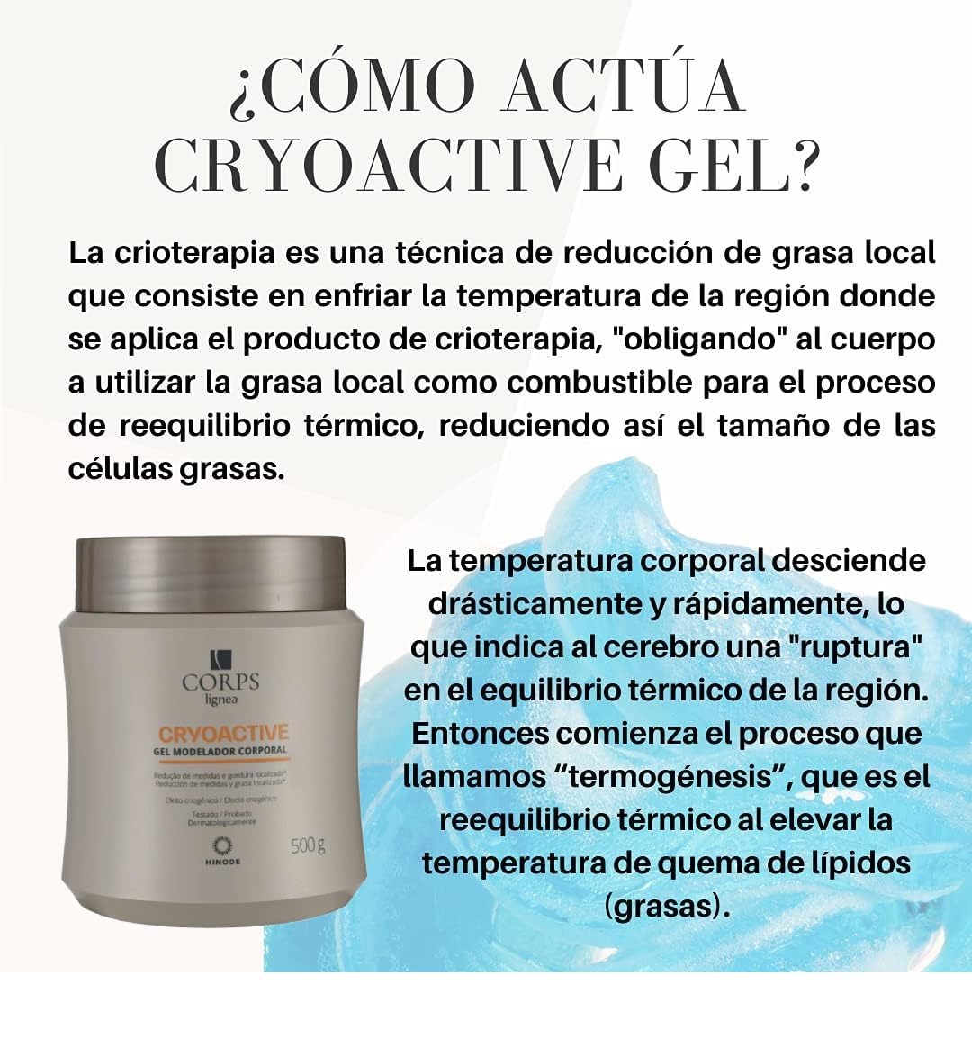 Gel Cryoactive Corps by Hinode reduce medidas y aplana abdomen