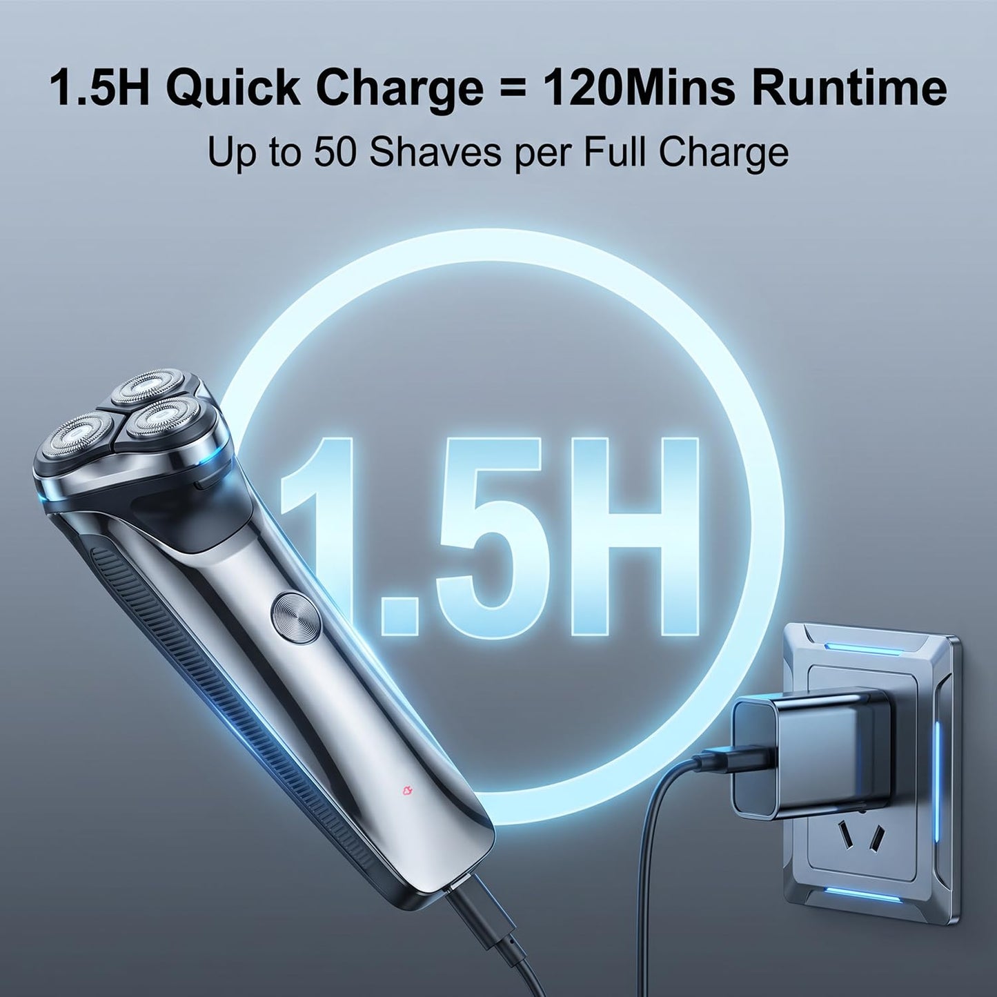 Ordele - Maquinilla de afeitar eléctrica para hombres, 2025 mejoradas para hombres, recargable con USB-C, afeitadora húmeda y seca con recortadora desplegable y funda de viaje (Gunmetal)