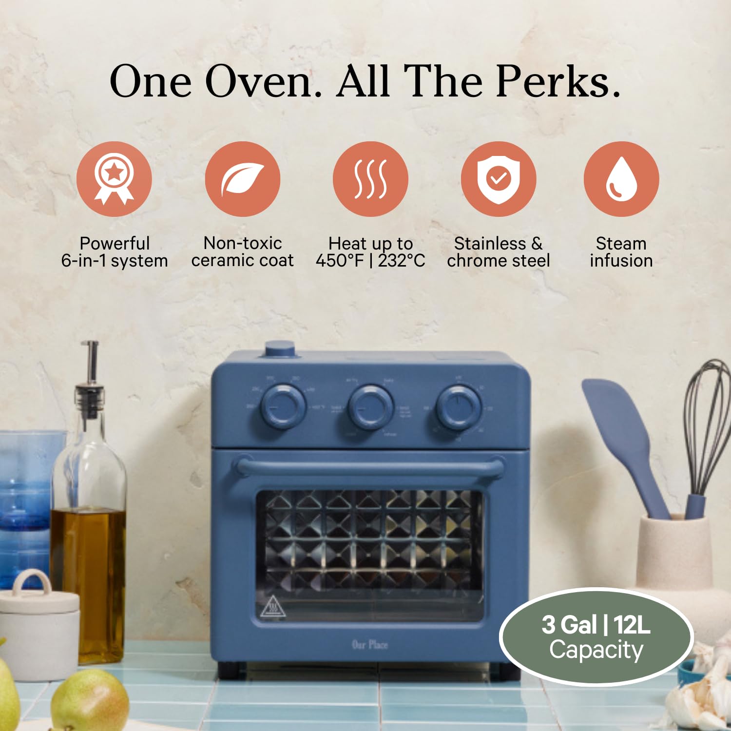 Freidora de Aire Our Place Wonder Oven Verde Multifuncional y Compacta