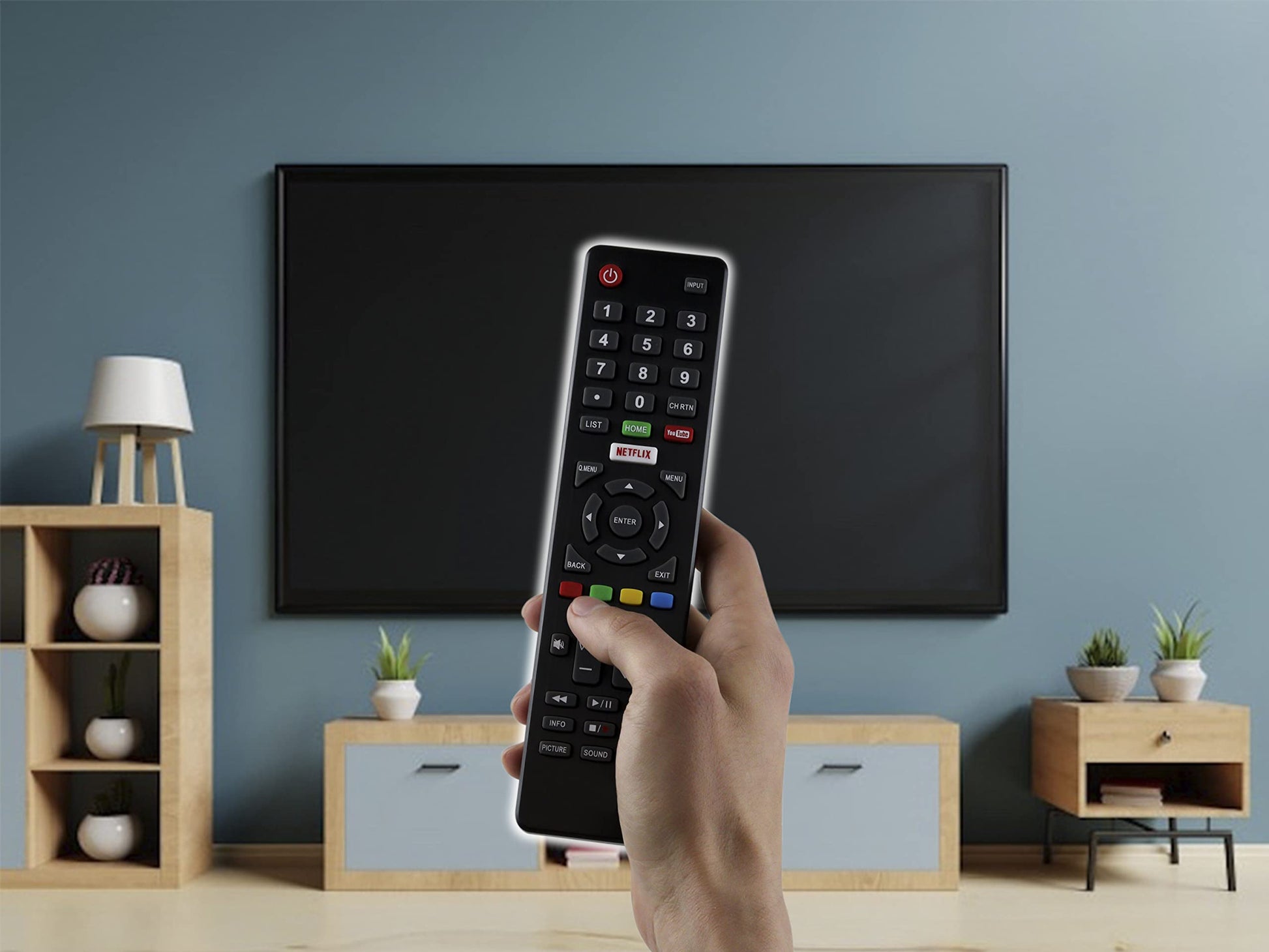 Control Remoto Atvio Element Makena Blux Smart TV Netflix Youtube